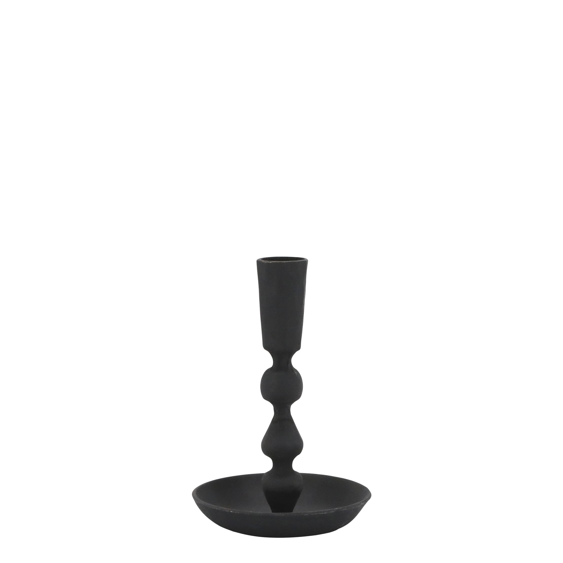Kerzenständer aus Eisen, antik schwarz, 14,5 cm hoch