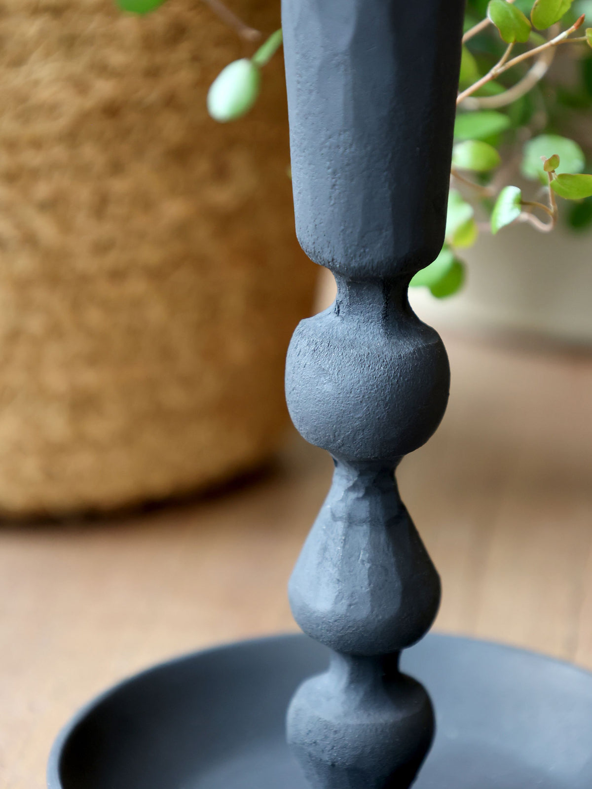 Kerzenständer aus Eisen, antik schwarz, 14,5 cm hoch