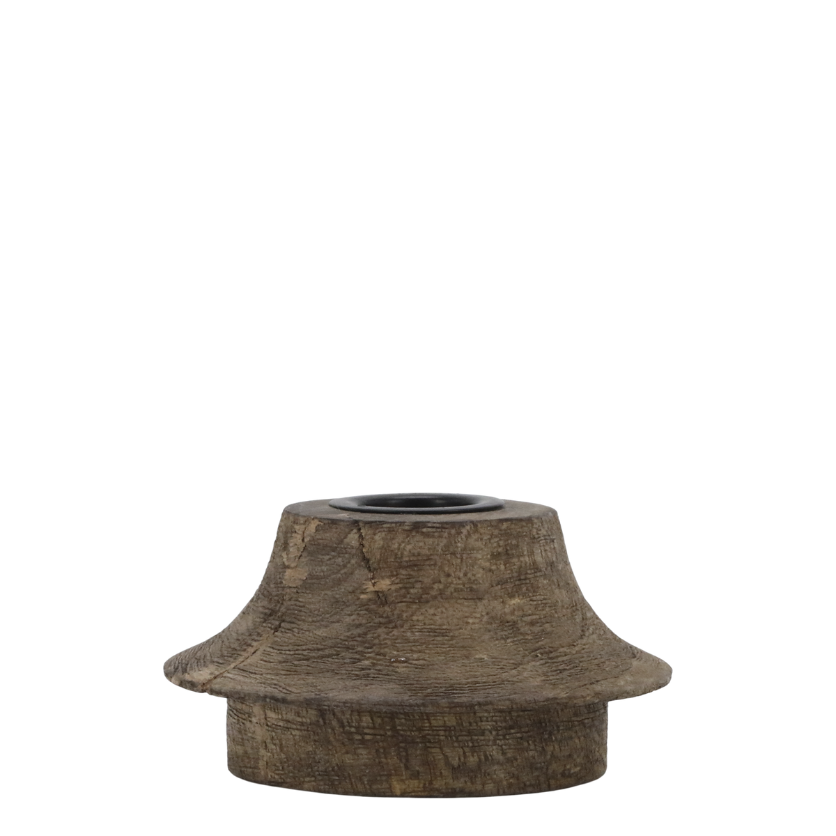 Kerzenständer aus Mangoholz und Eisen, 8 cm hoch