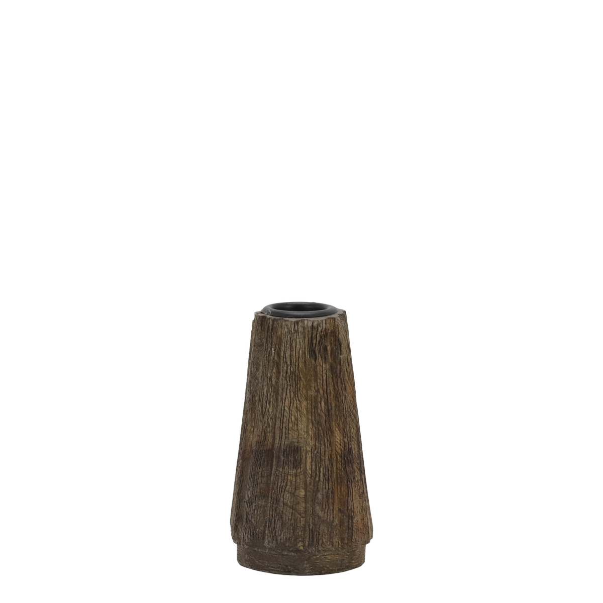 Kerzenständer aus Mangoholz und Eisen, 10,5 cm hoch