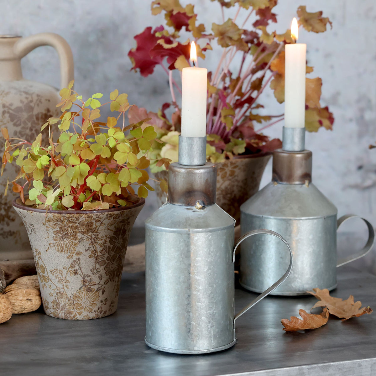 Kerzenständer silber antik – Eisen, 17 cm hoch