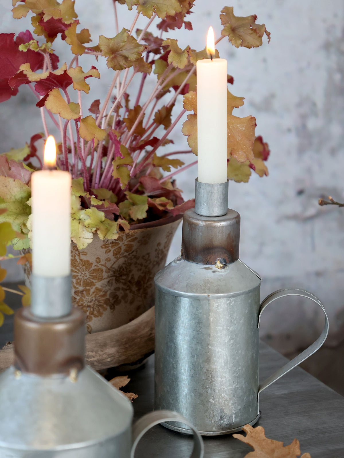 Kerzenständer silber antik – Eisen, 17 cm hoch