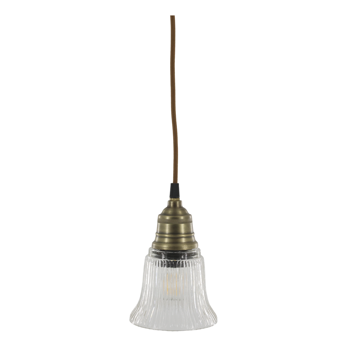 Lampe mit Messingoberfläche, Glas, E27, 17 cm hoch