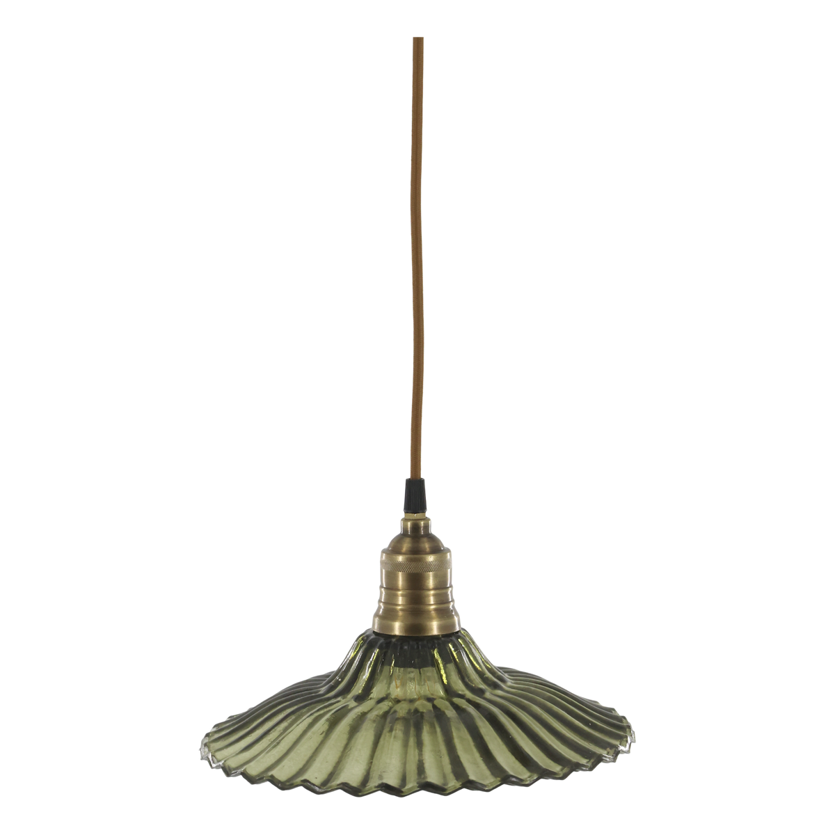 Lampe mit Messingoberfläche, oliv, 26 cm Durchmesser