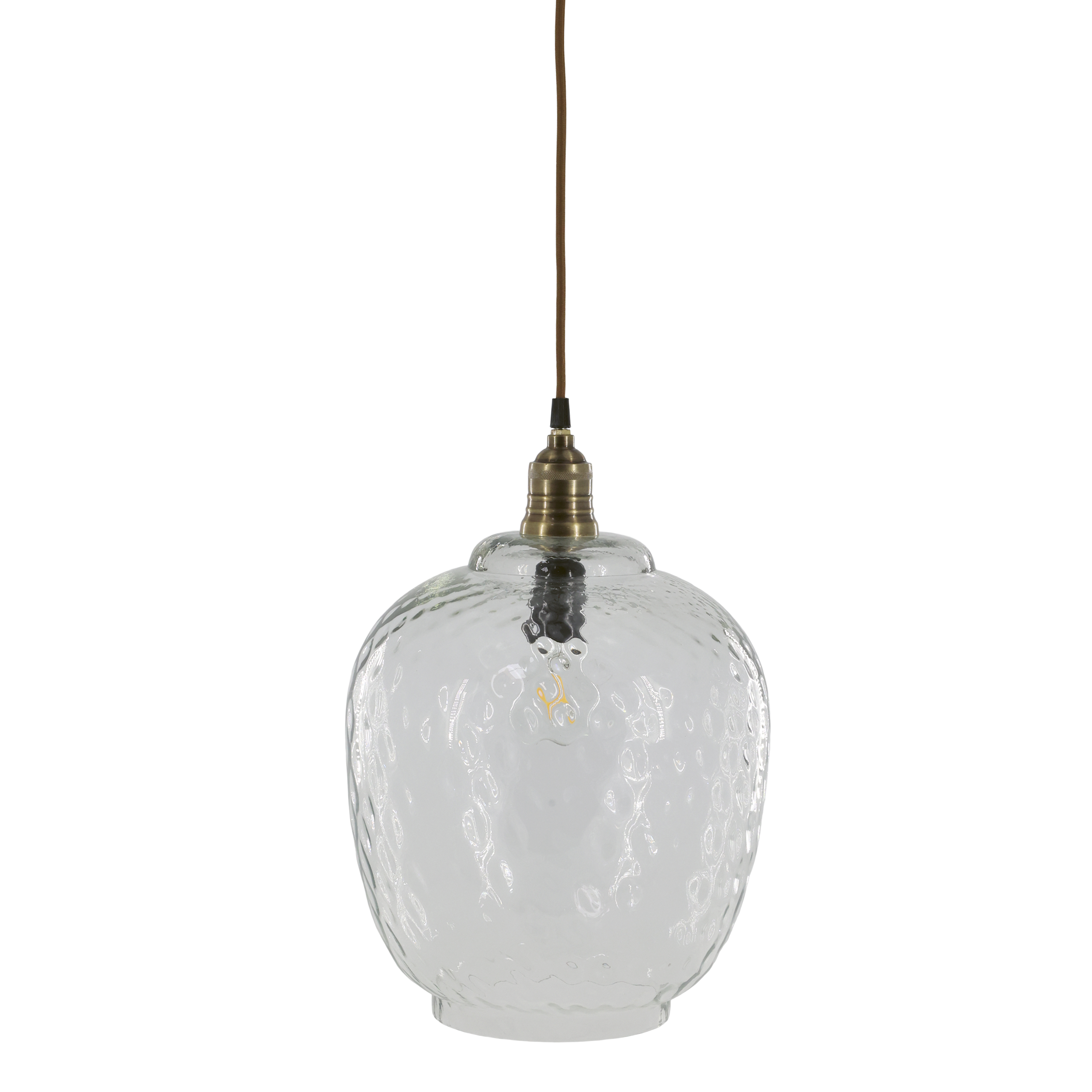 Lampe mit Messingoberfläche, Glas, E27, 39 cm hoch