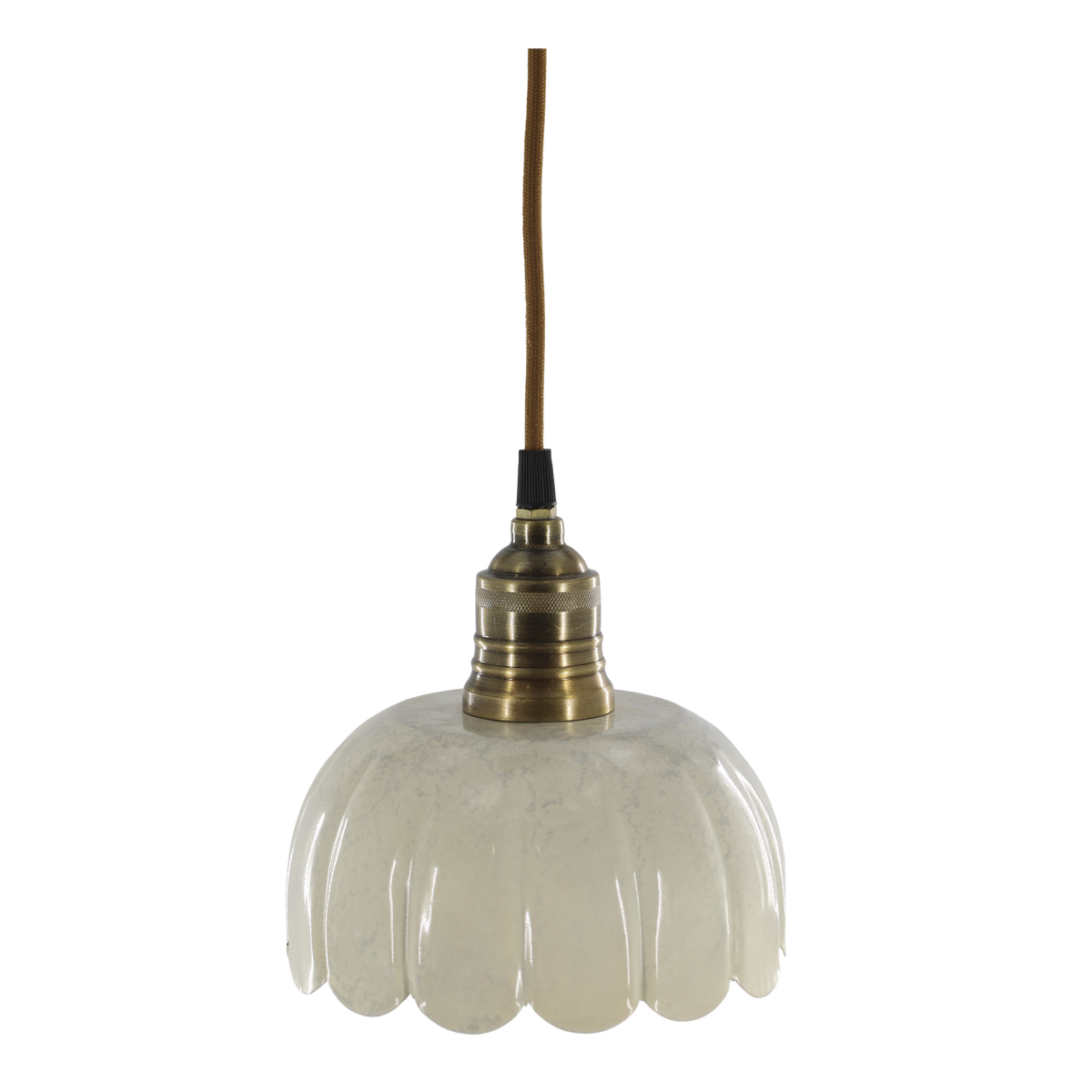 Lunel Emaille-Lampe creme, 18 cm Durchmesser
