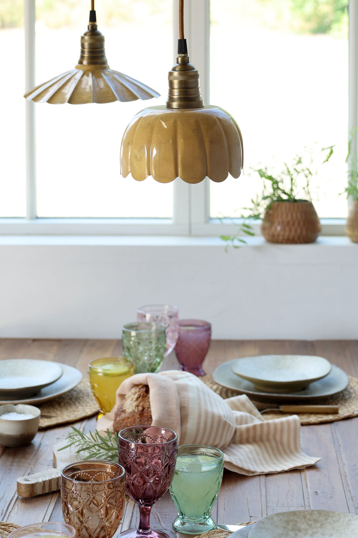 Lunel Lampe aus Emaille, 24 cm, mellow