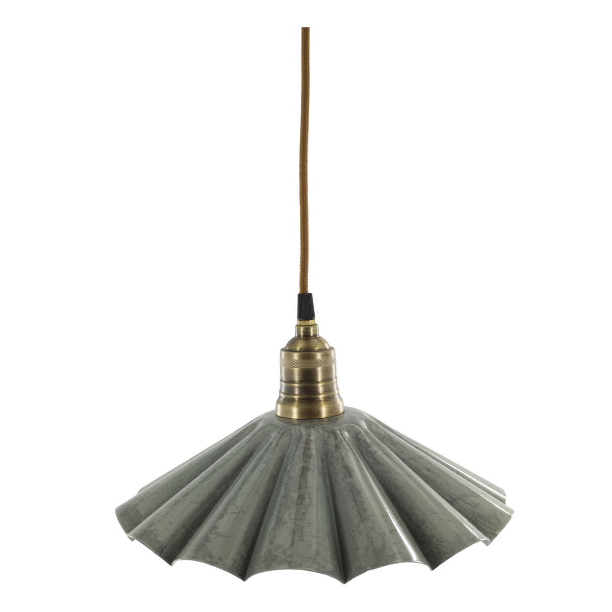 Lunel Lampe aus Emaille, 30 cm Durchmesser, opal