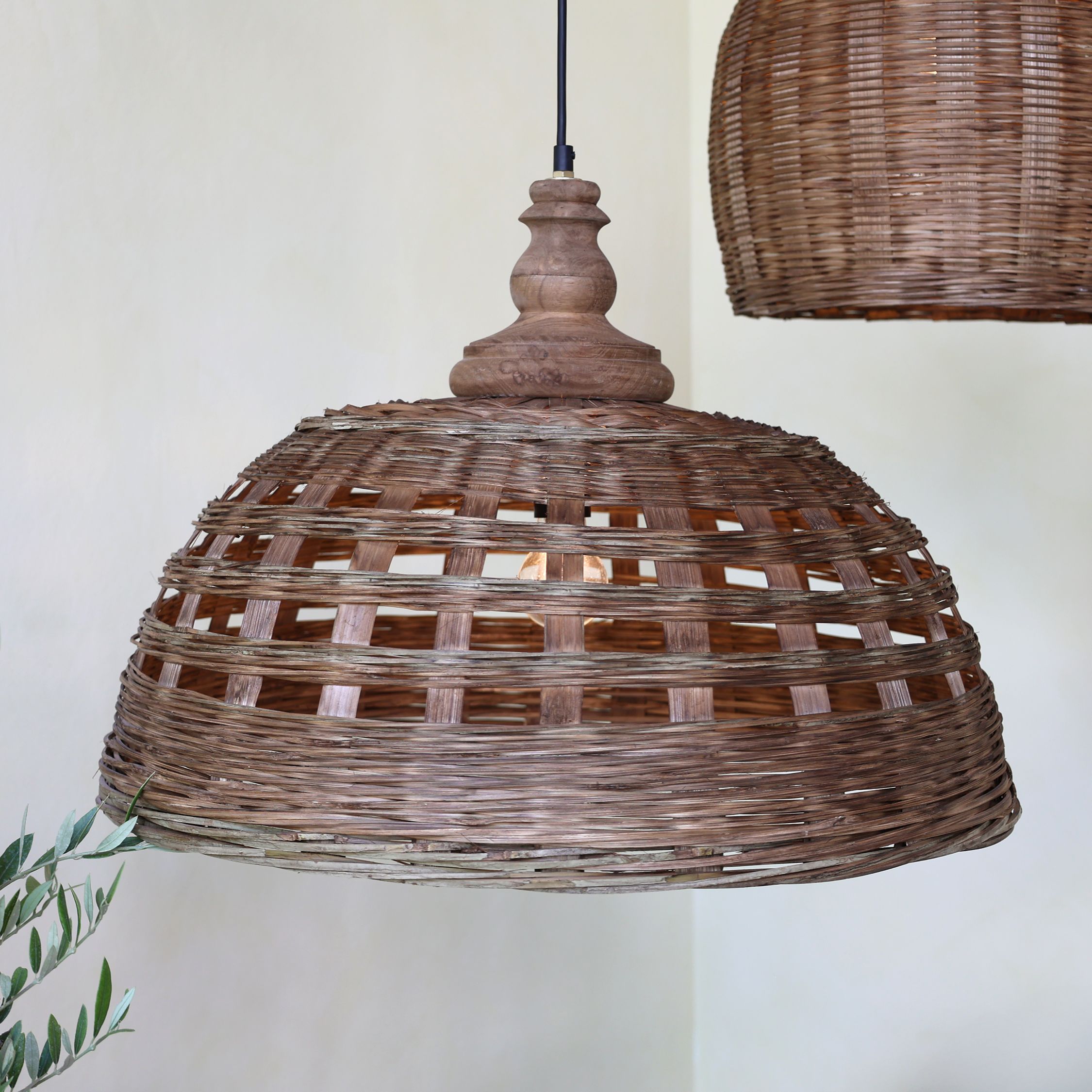 Lampe aus Rattangeflecht, natur, 62 cm Durchmesser