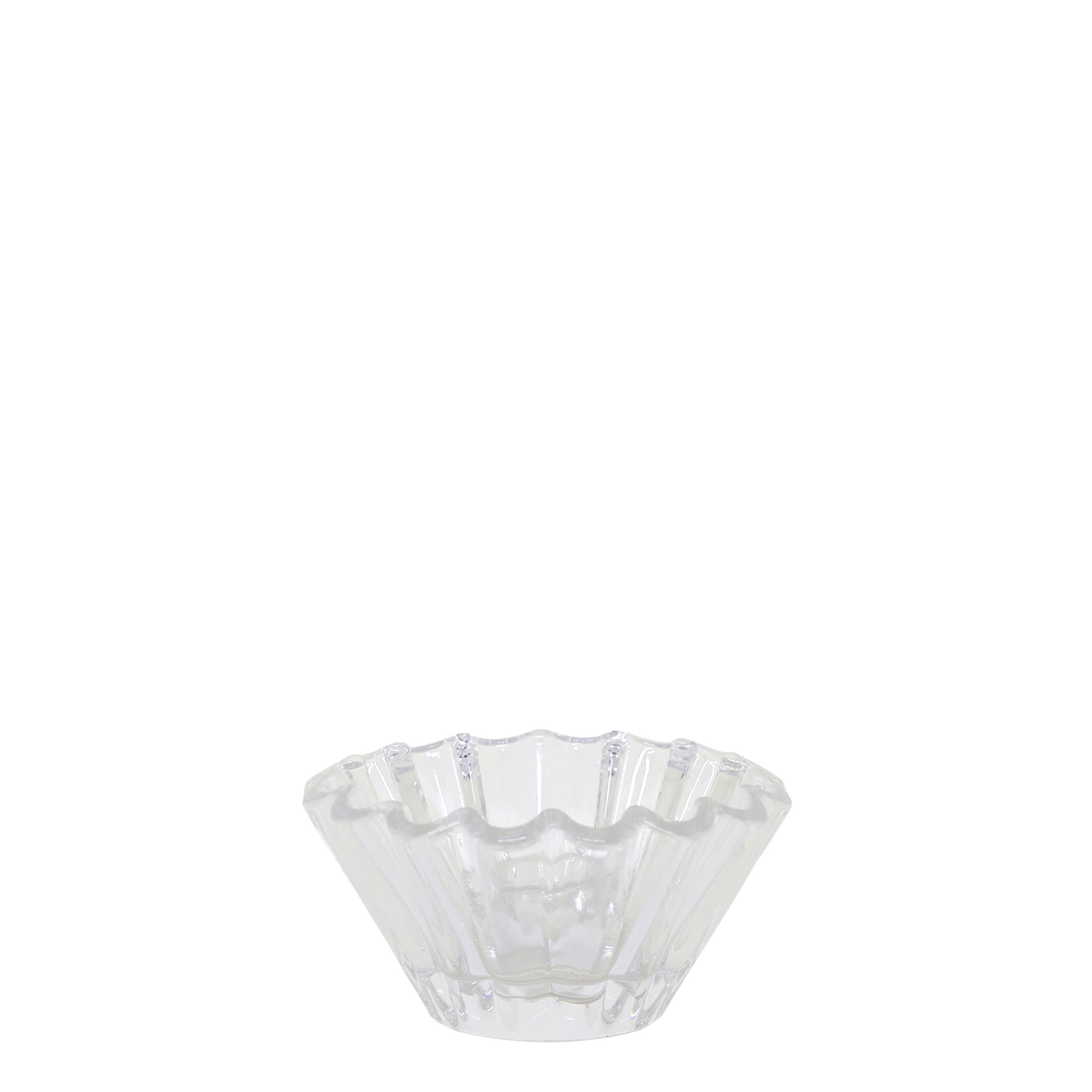 Glas Kerzenständer mit Rillen, 4,5 cm hoch, für Stabkerzen