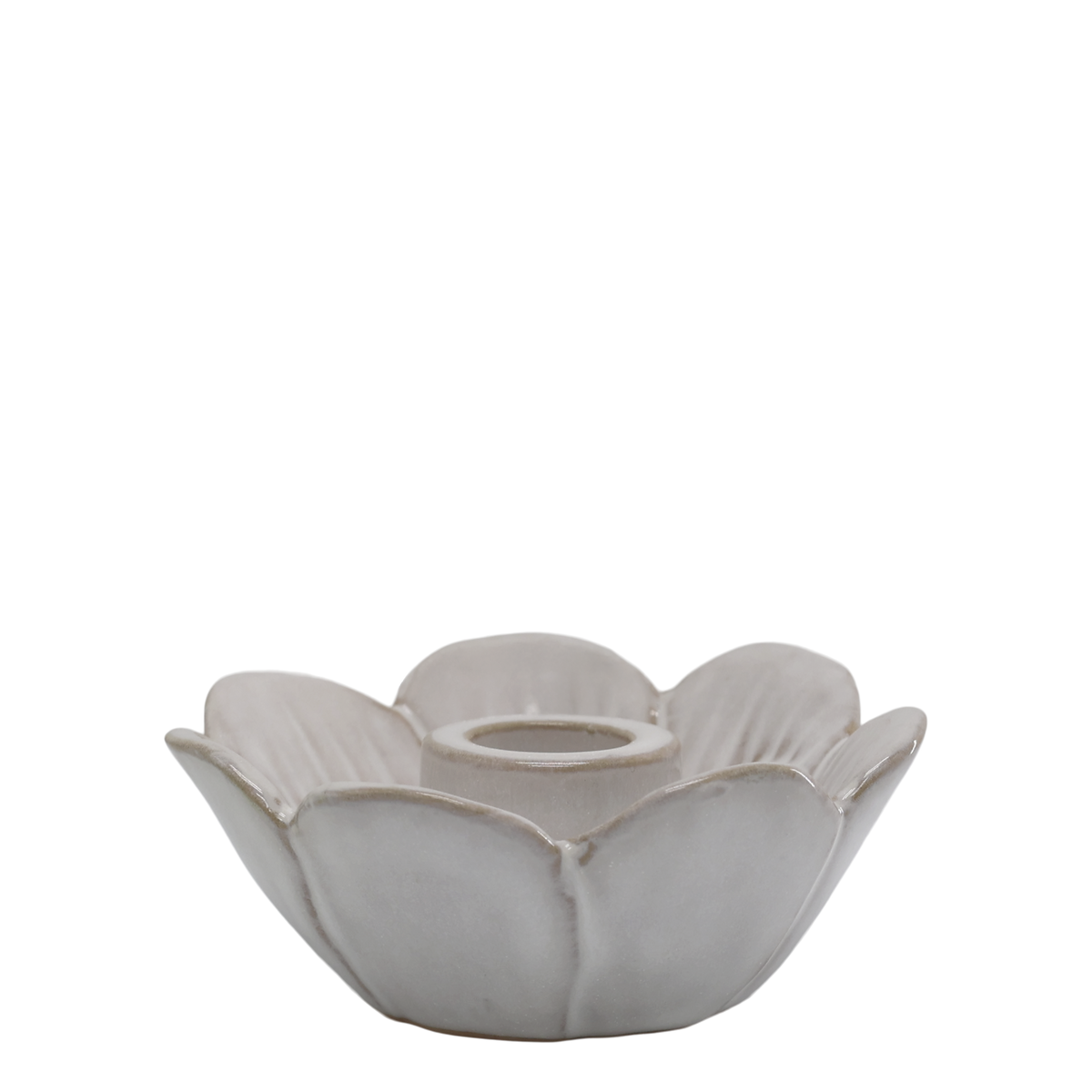 Massy Kerzenständer aus Steingut, creme, 4,5 cm hoch