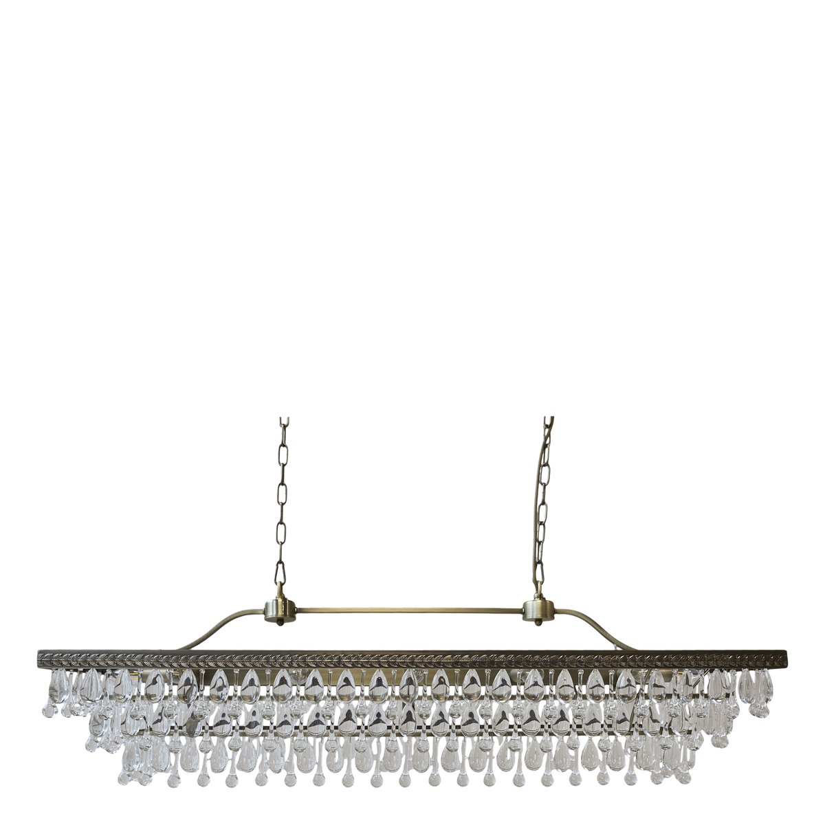 Kronleuchter Versailles mit Glasprismen, antik messing