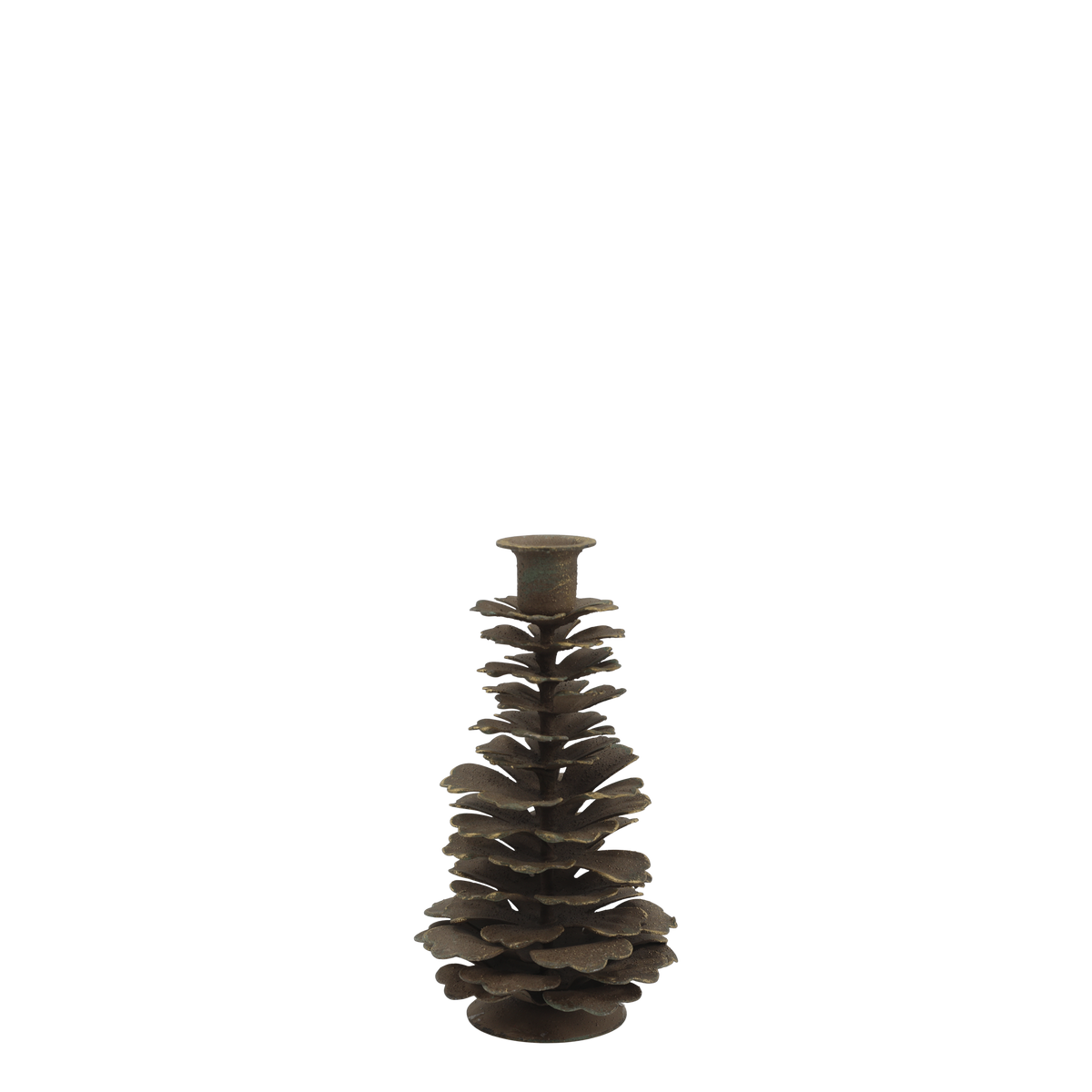 Kerzenständer für Stabkerzen, Eisen, Antique Mokka