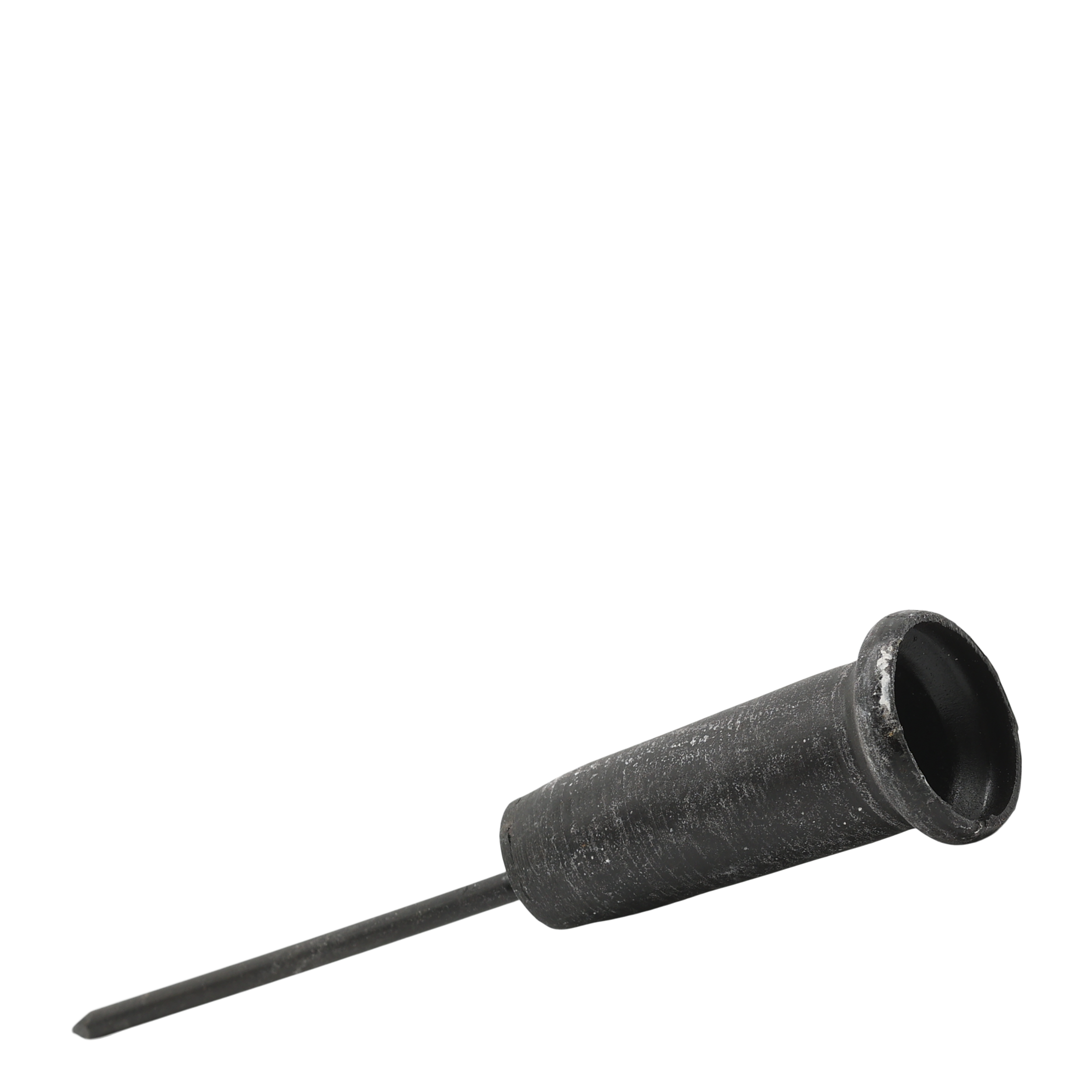 Kerzenhalter für Stabkerzen, Spieß, antik schwarz, 12 cm