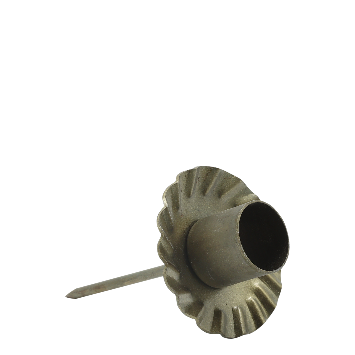 Kerzenhalter mit Spieß für Stabkerzen, Antique Messing