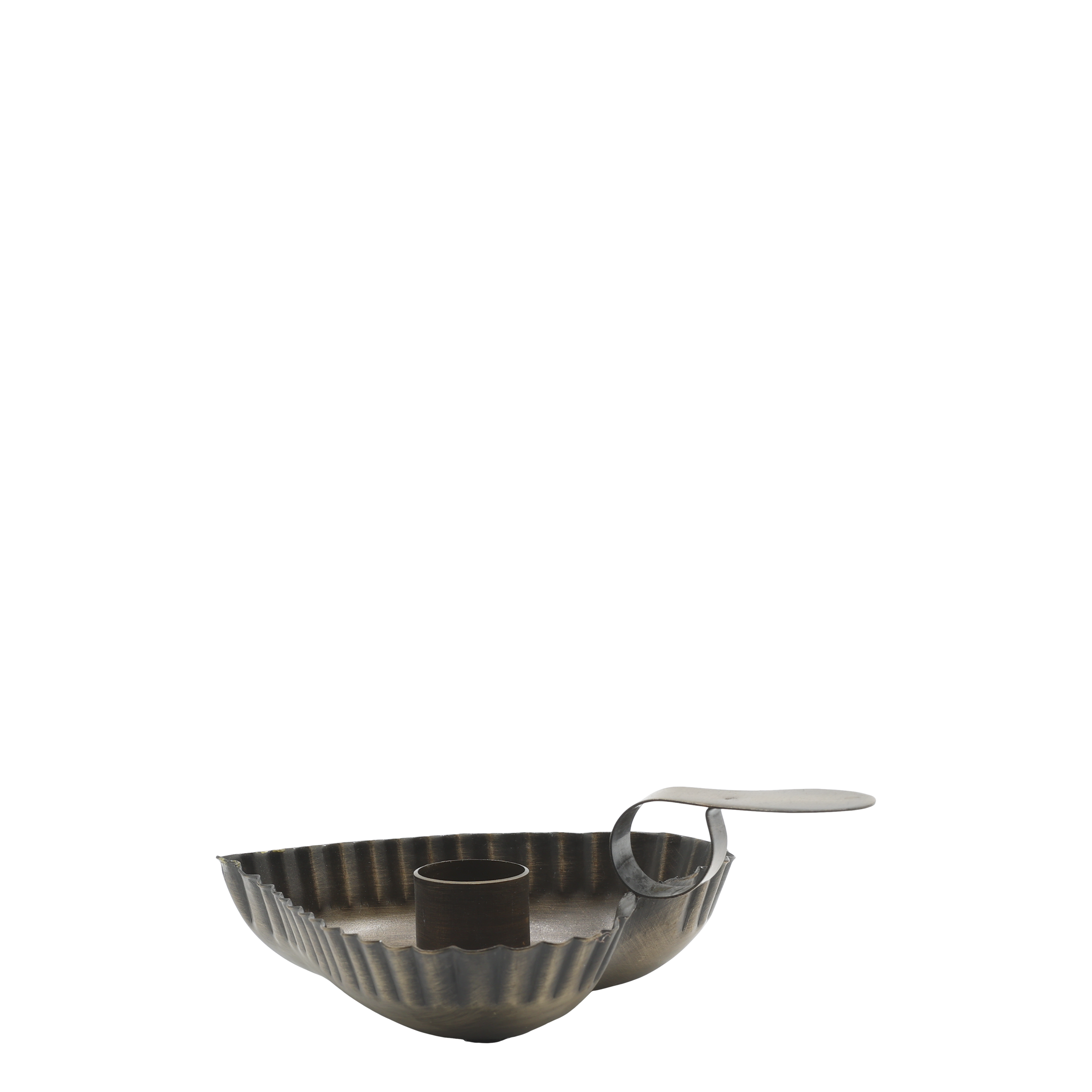 Kammerleuchter Herz aus Eisen, antik messing, 14 cm breit