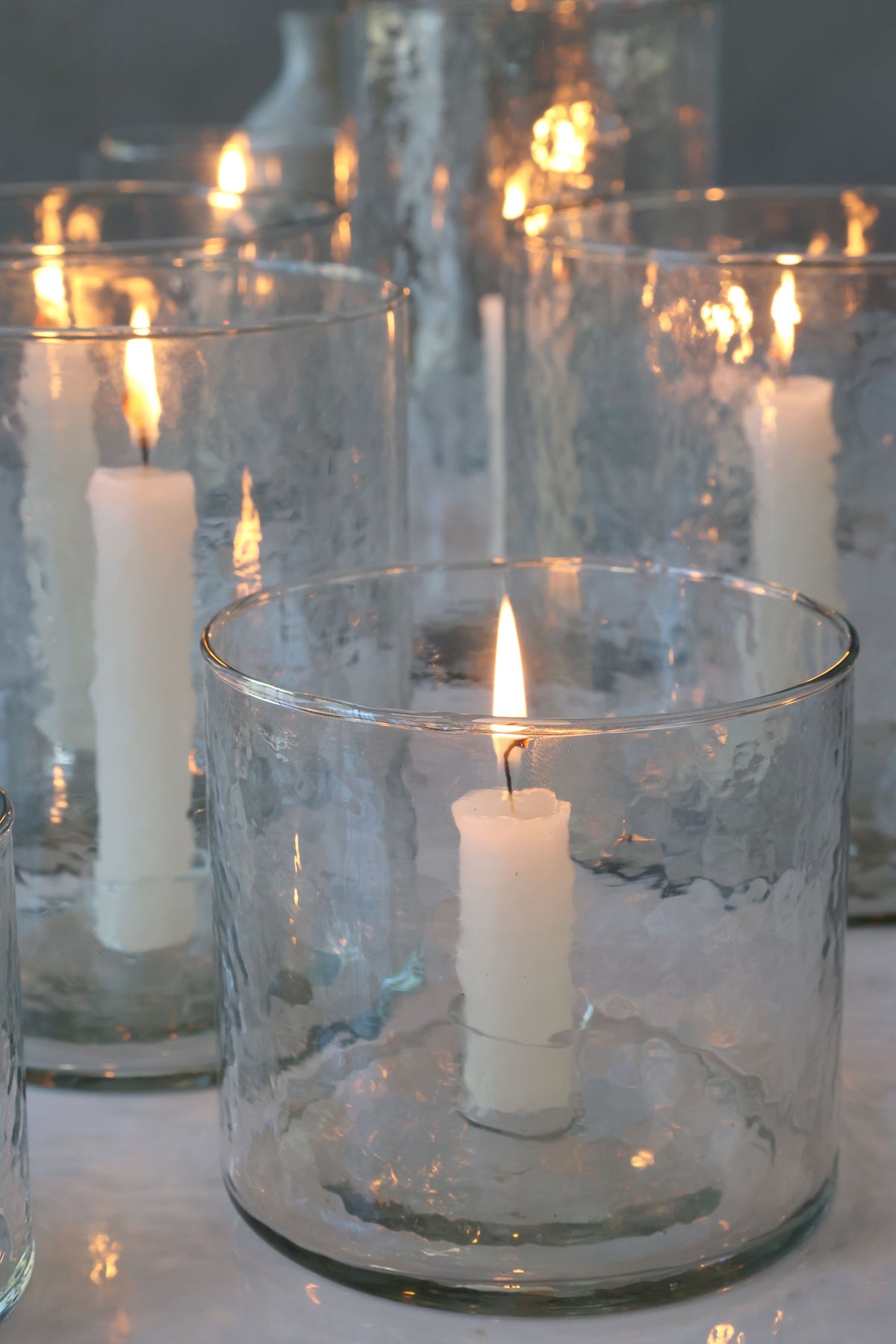 Windlicht aus Glas, 15 cm hoch, klar