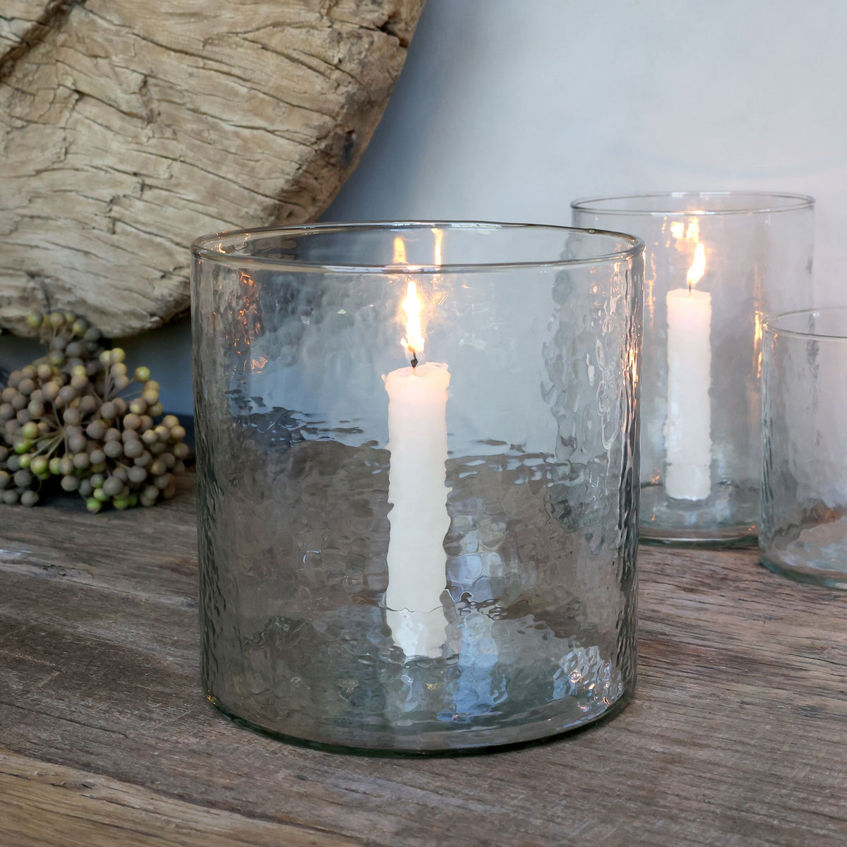 Windlicht Glas klar, 15 cm hoch, 15 cm Durchmesser