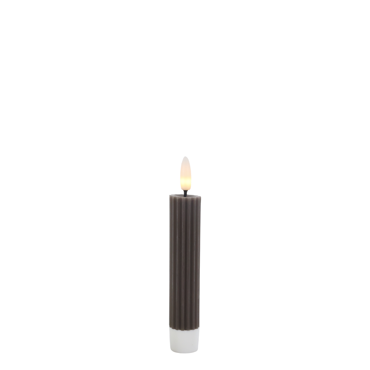 LED Stabkerzen mit Rillen im Set aus 2, 14 cm hoch