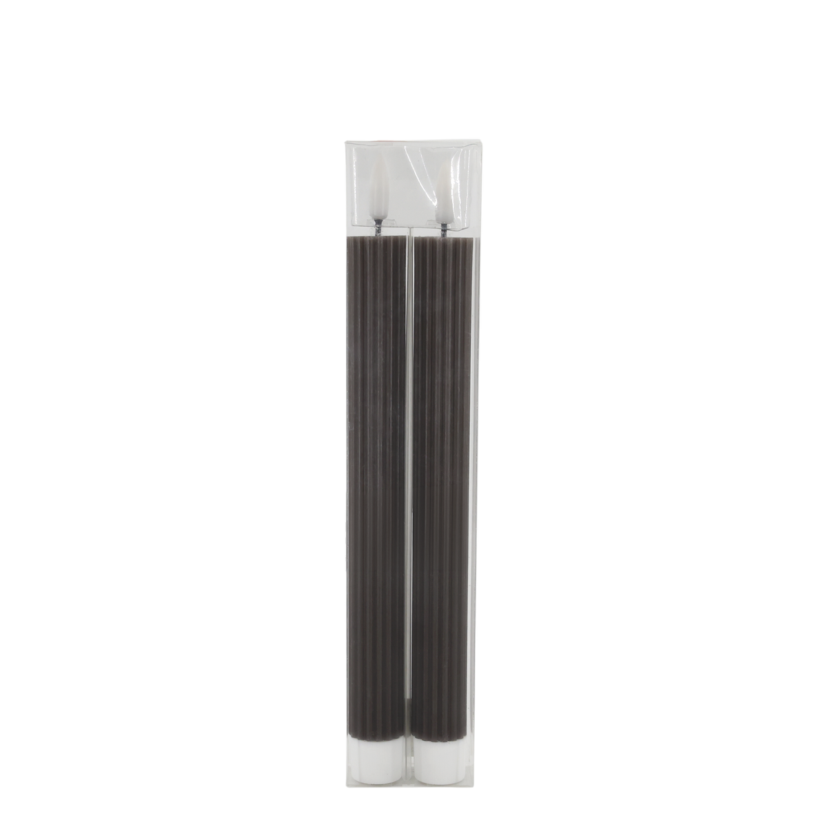 Stabkerze LED mit Rillen, 24,5 cm hoch, coffee