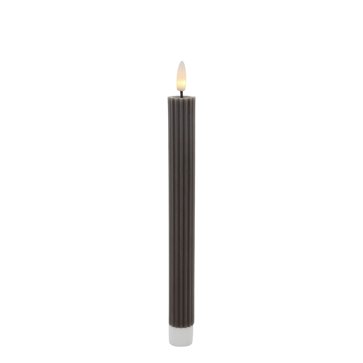 Stabkerze LED mit Rillen, 24,5 cm hoch, coffee