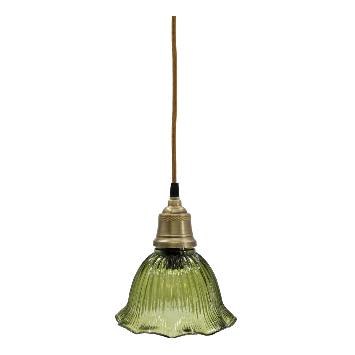 Lampe mit Messingoberfläche, oliv, 18 cm hoch