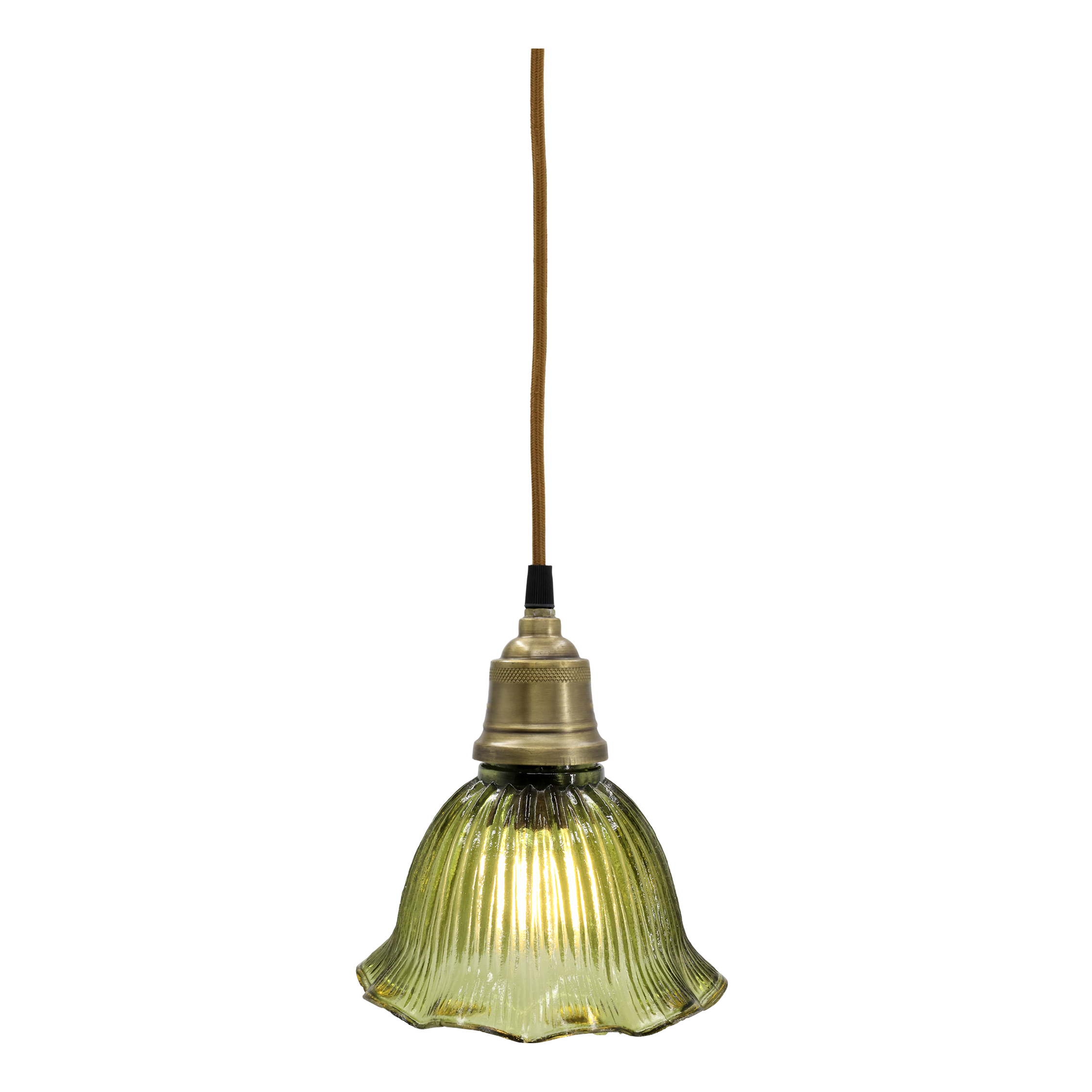 Lampe mit Messingoberfläche, oliv, 18 cm hoch