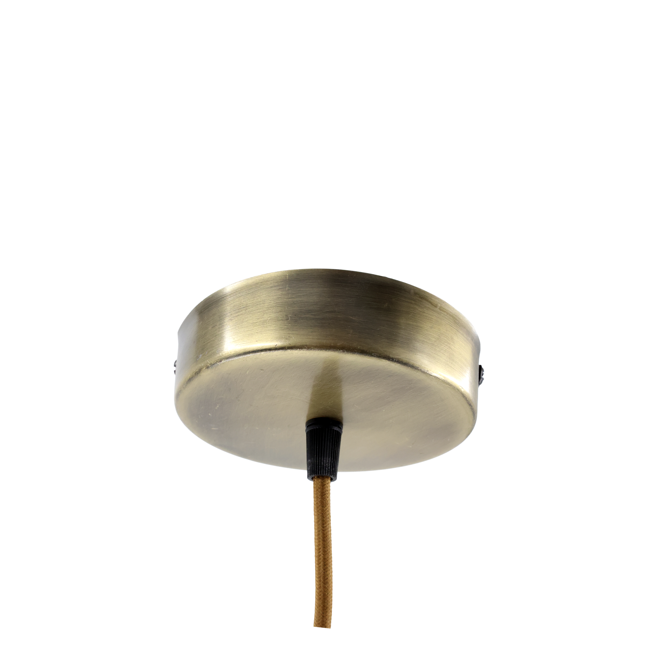 Lampe mit Messingoberfläche, rauchfarben, 17 cm Durchmesser