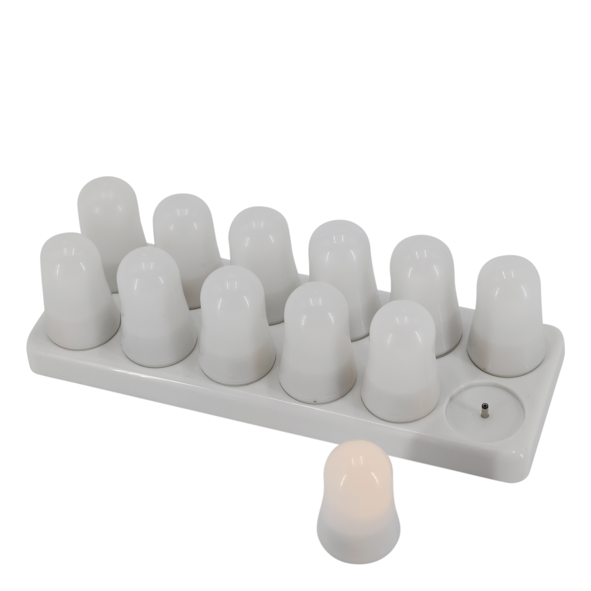 LED Teelicht Kerzen in Weiß, 5 cm hoch, mit Akku