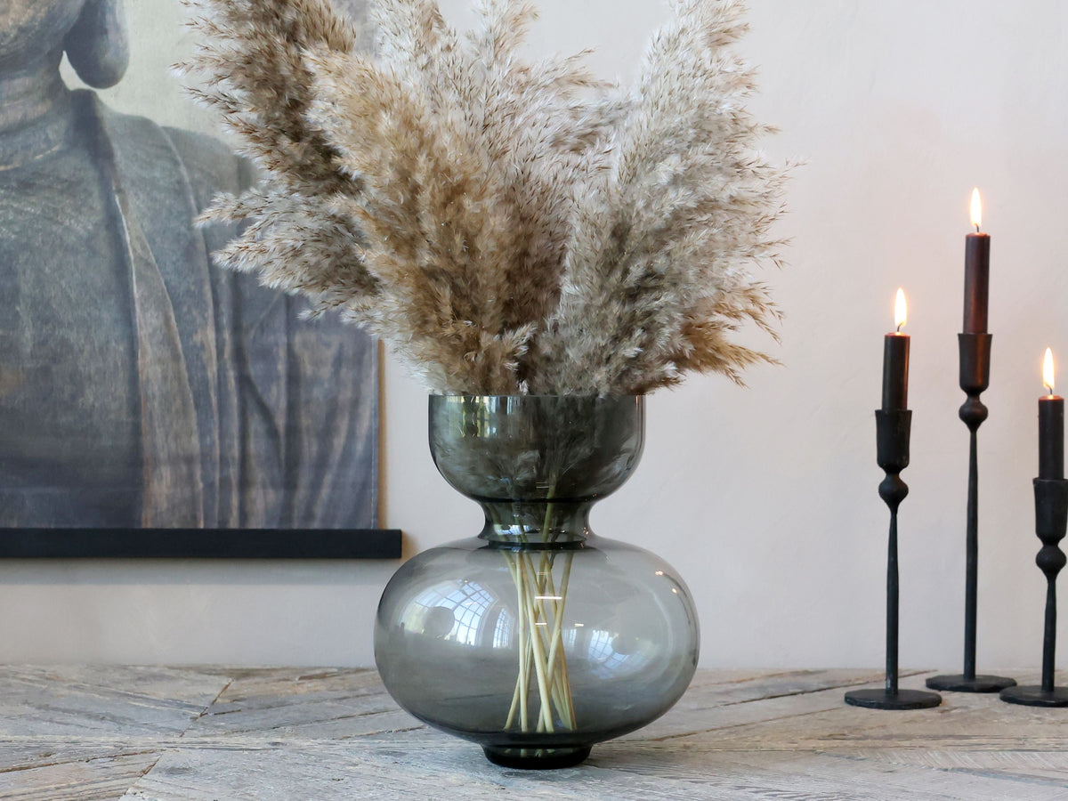 Vase aus Glas in Kohle, 24,5 cm hoch