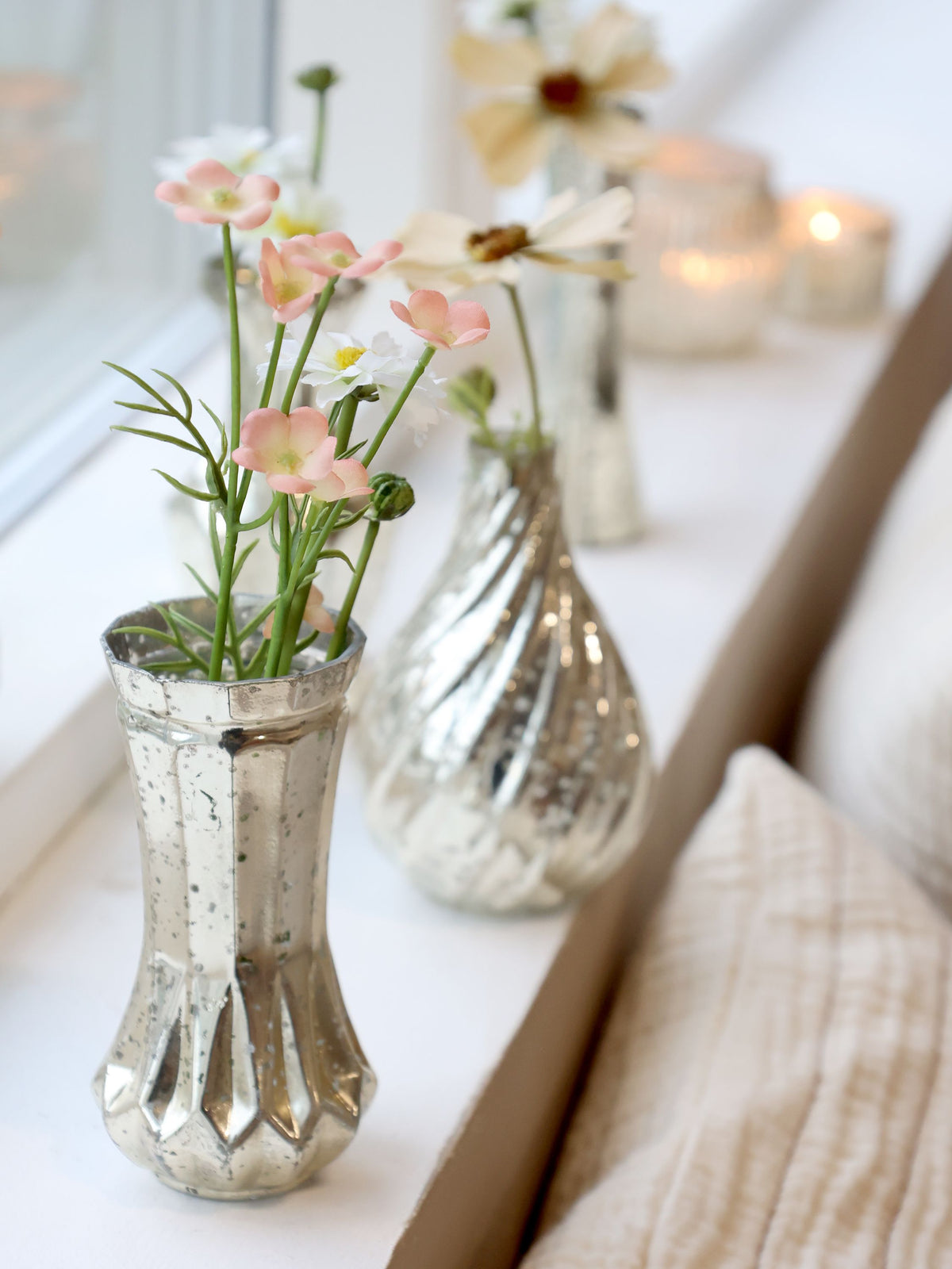 Vase aus Glas in Bauernsilber, 12,5 cm hoch