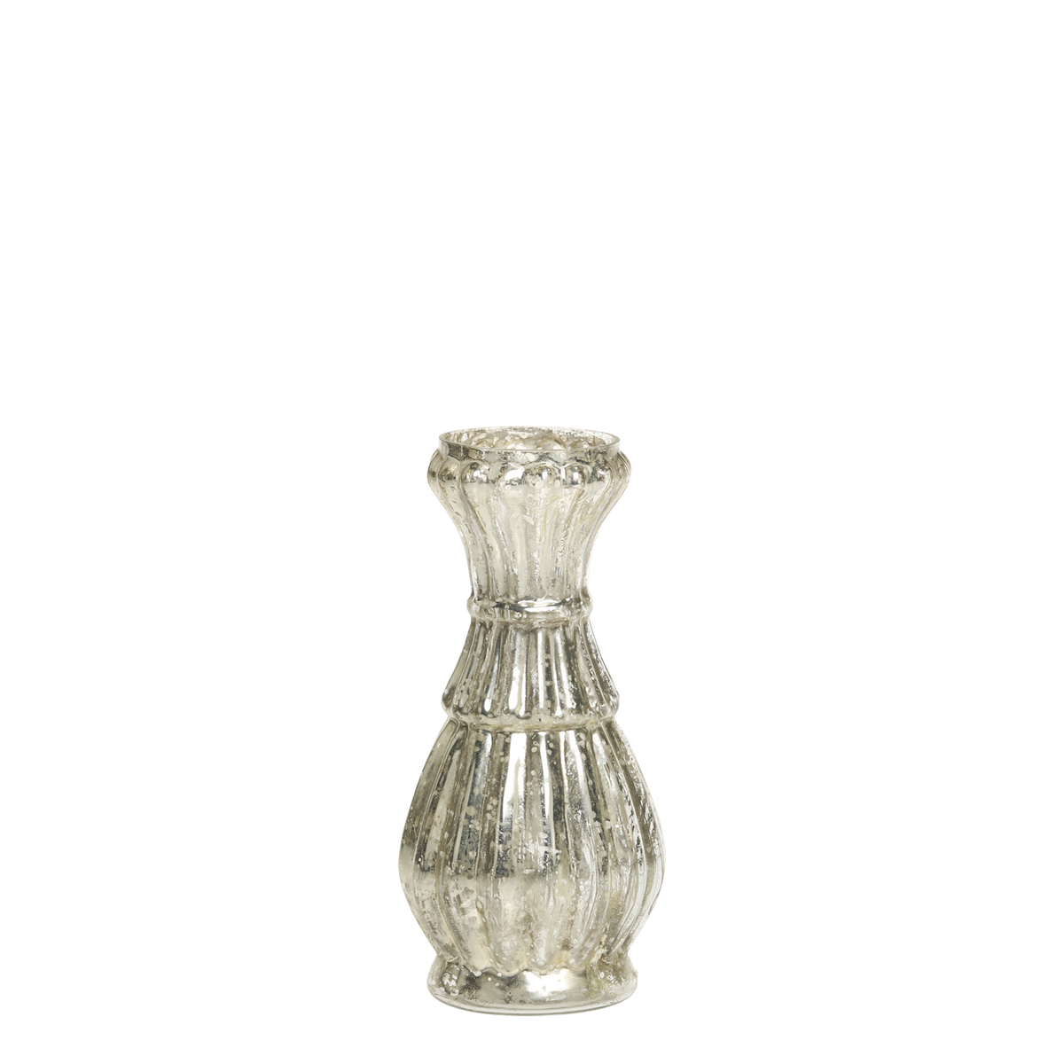 Vase aus Glas in Bauernsilber, 13 cm hoch