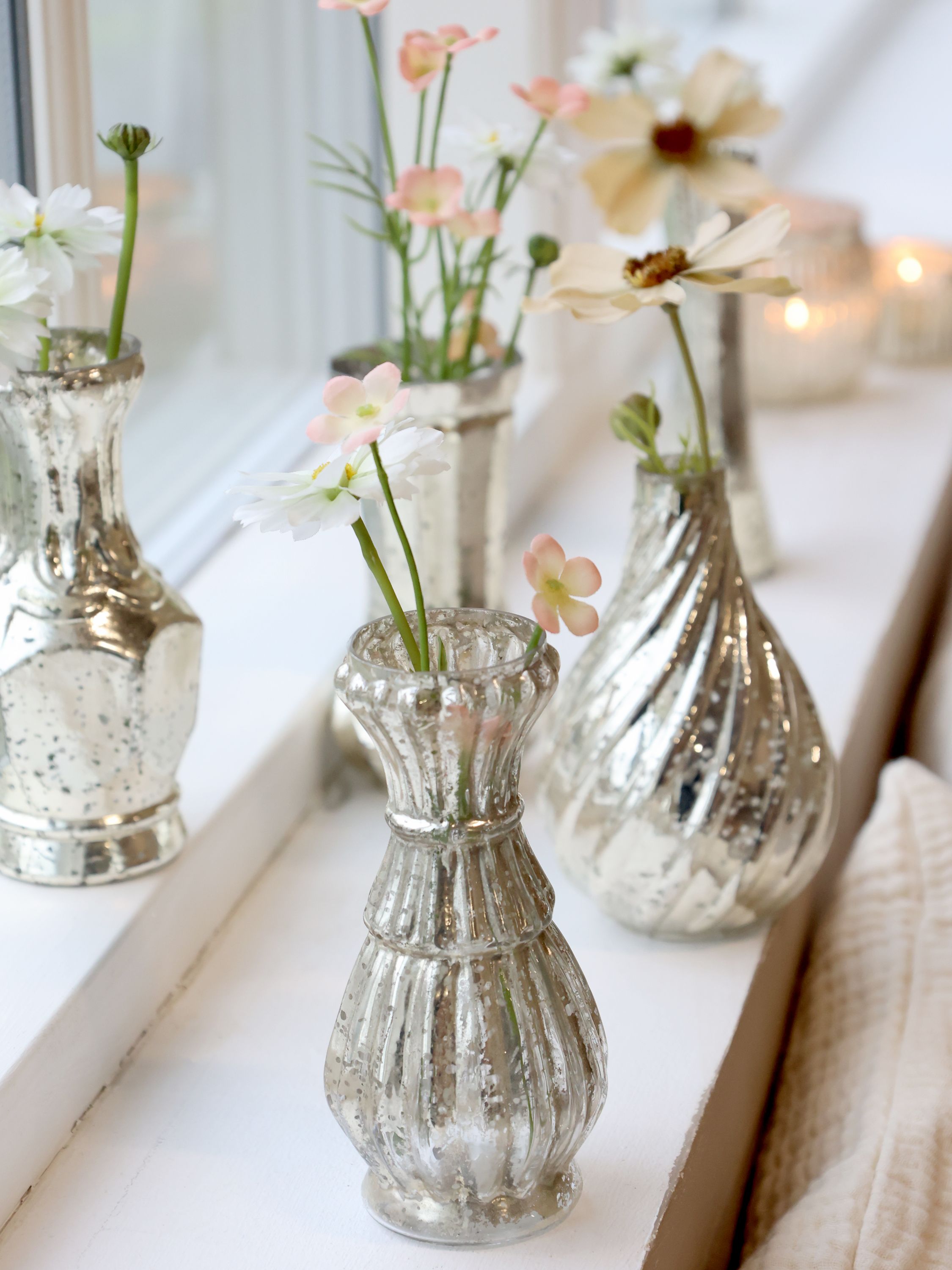 Vase aus Glas in Bauernsilber, 13 cm hoch