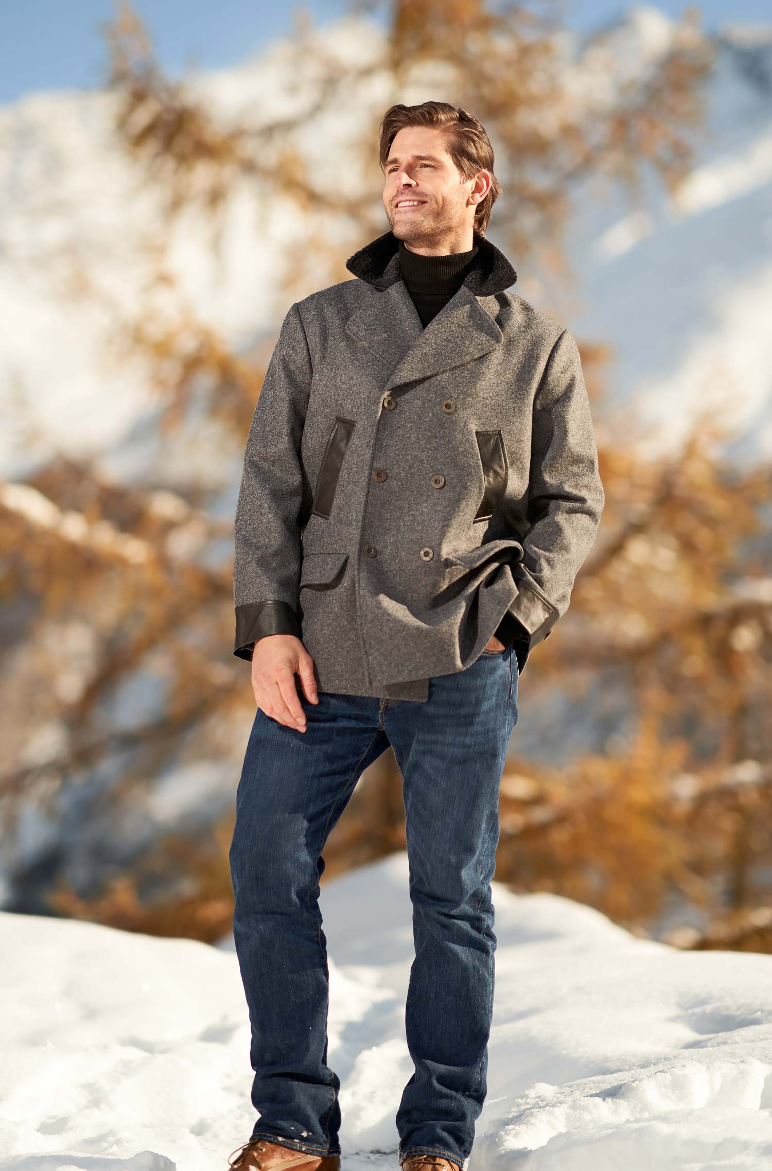 Alpaka Mantel COLANI aus Alpaka und Woll-Mix