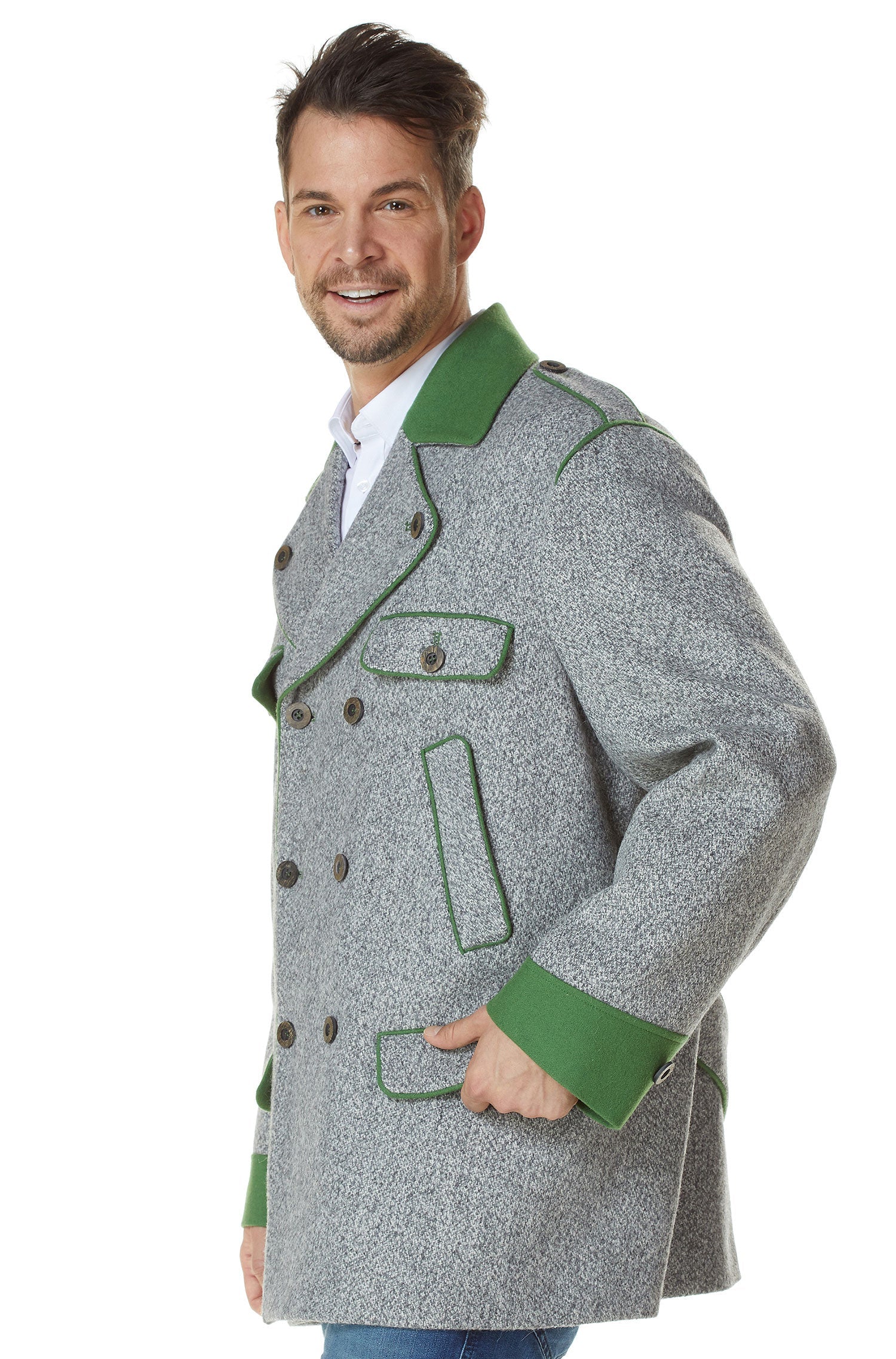 Alpaka Trachten Mantel LEONARD aus Alpaka und Wolle