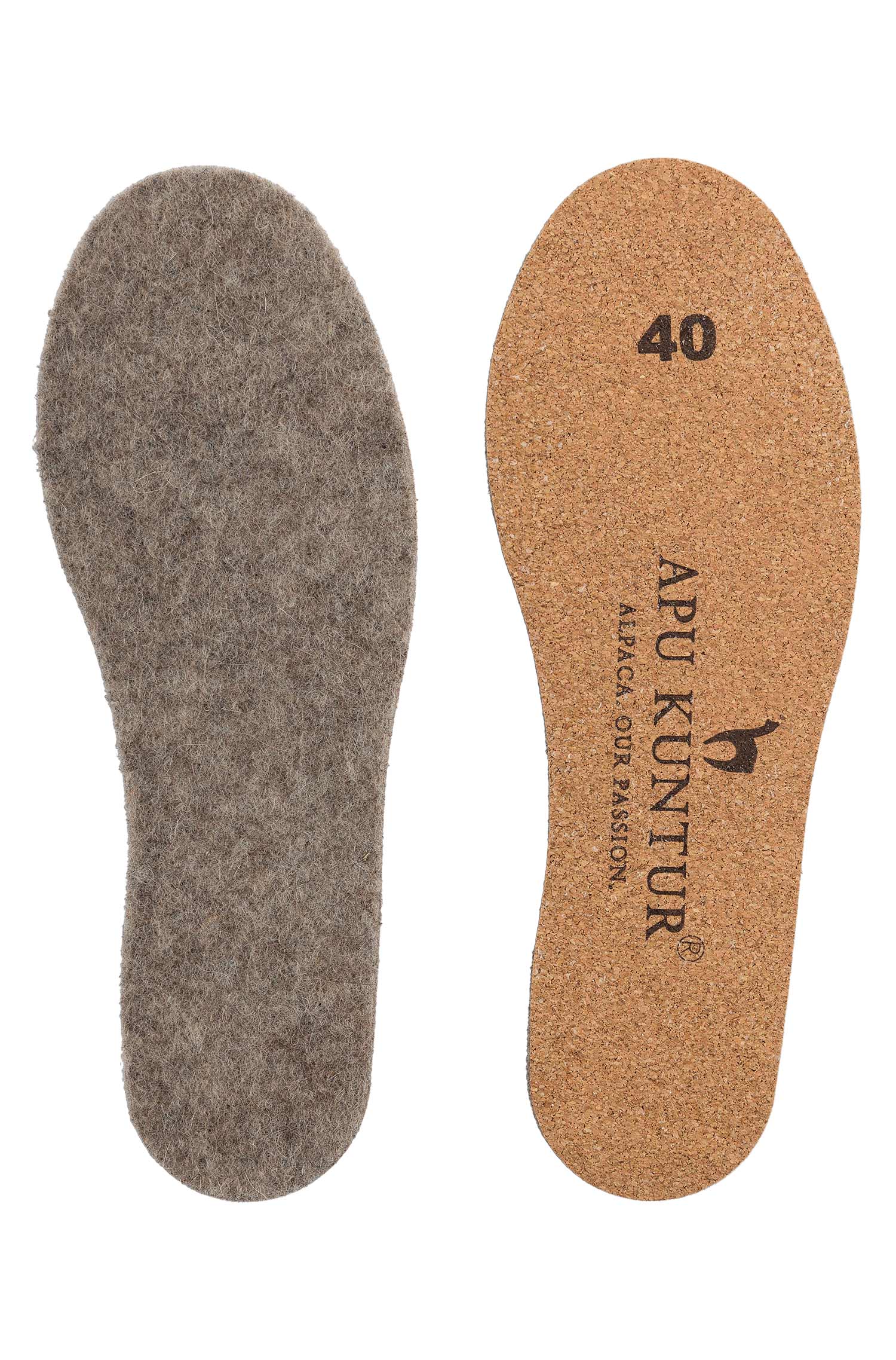 Alpaka Sohlen THERMO mit Kork-Unterseite