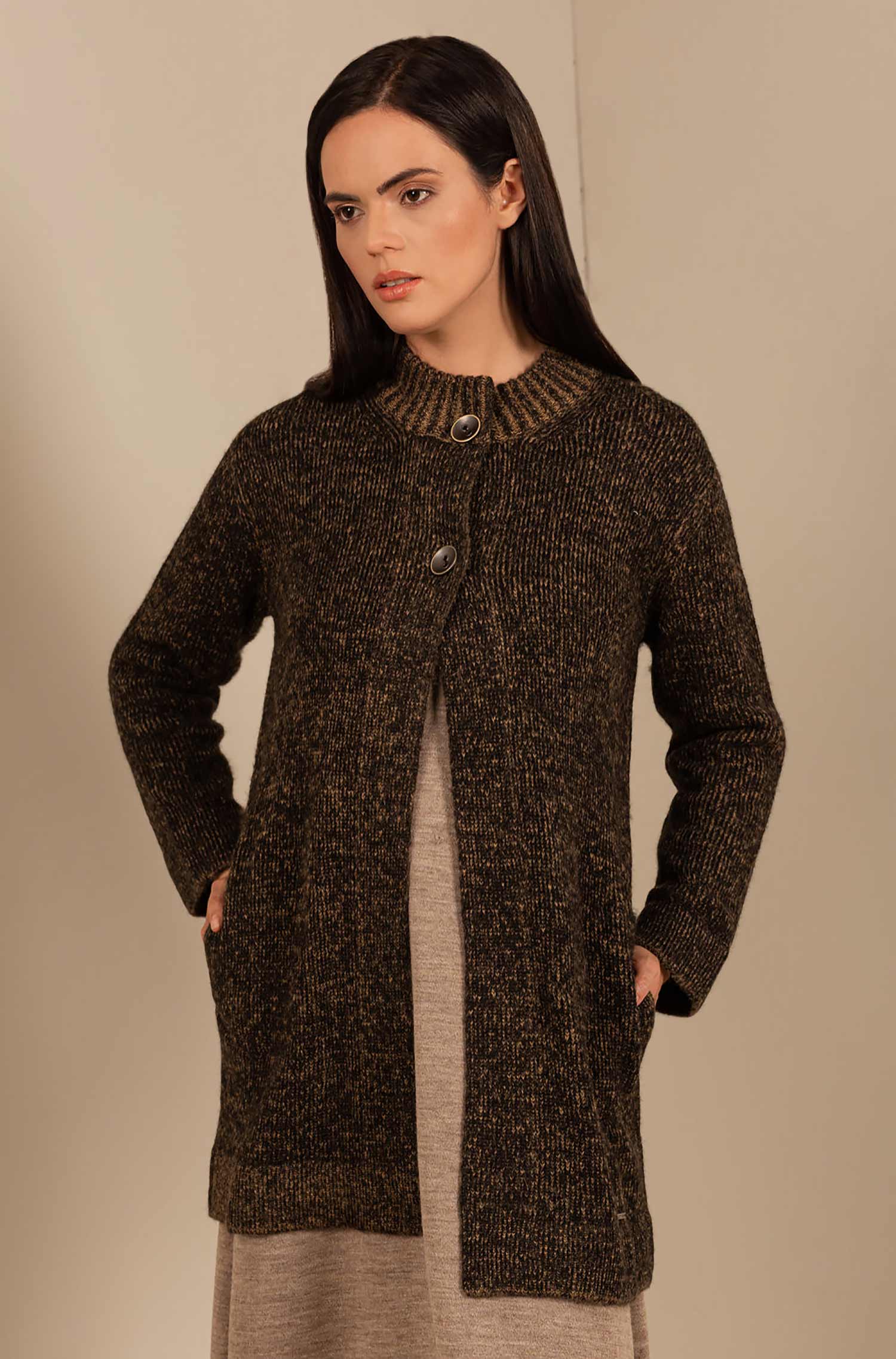 Alpaca cardigan UPSIDE made from baby alpaca and silk mix