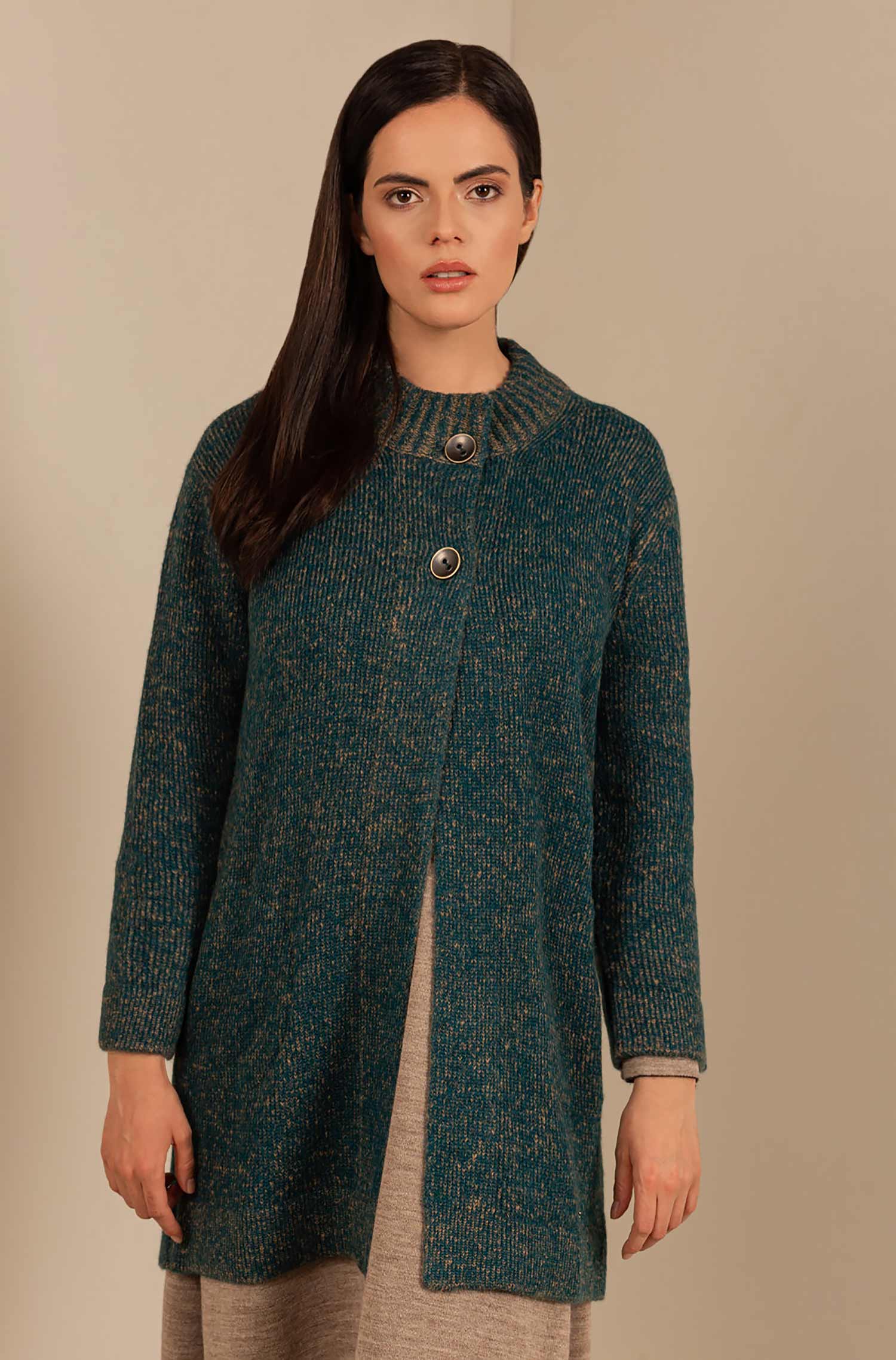 Alpaca cardigan UPSIDE made from baby alpaca and silk mix