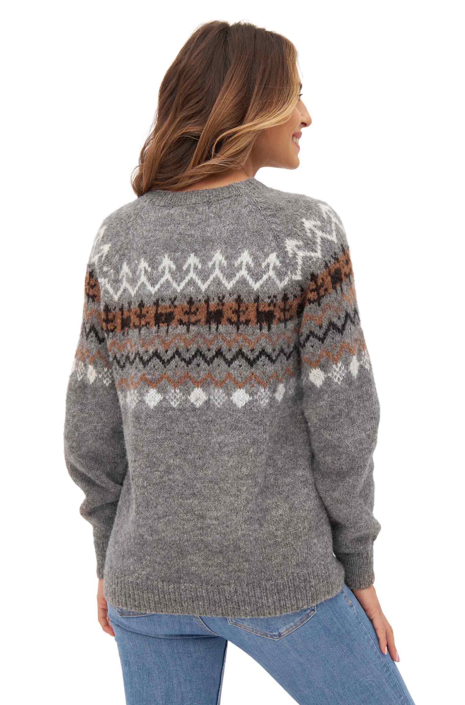 Alpaka Damen Pullover NATURA aus ungefärbtem Alpaka
