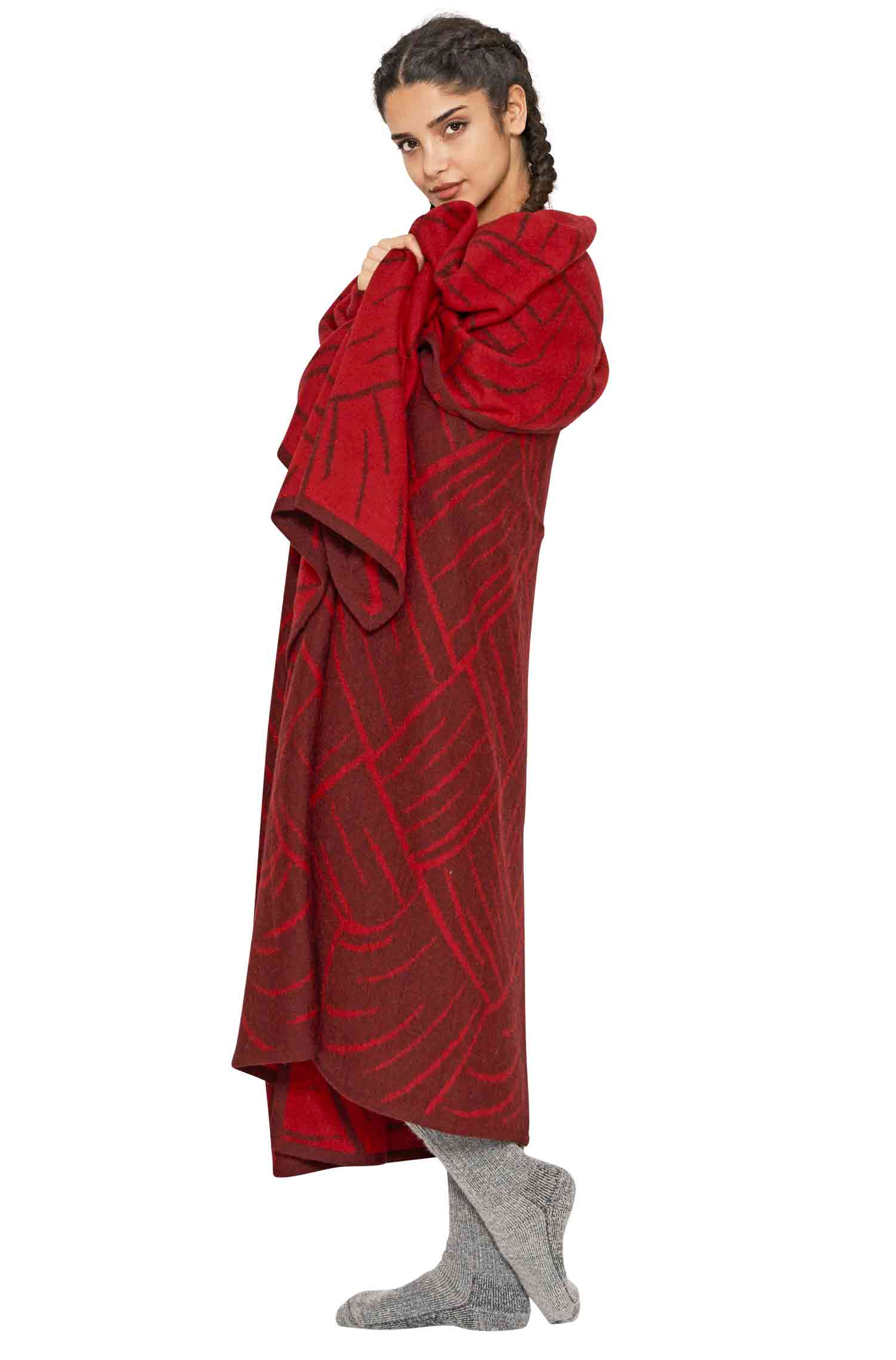 Alpaka Decke JACQUARD aus 100% Baby Alpaka