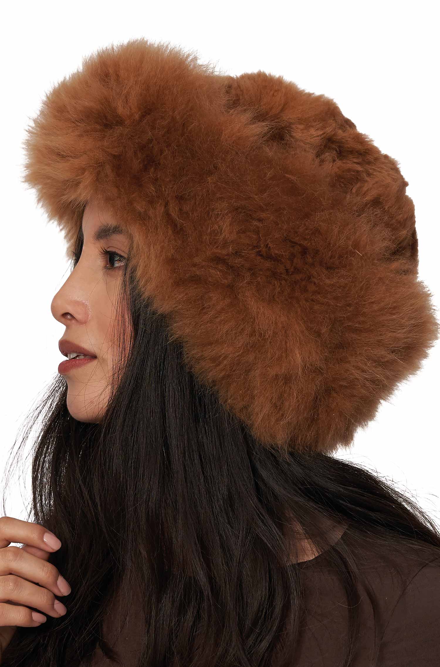 Alpaca fur hat made of 100% alpaca fur