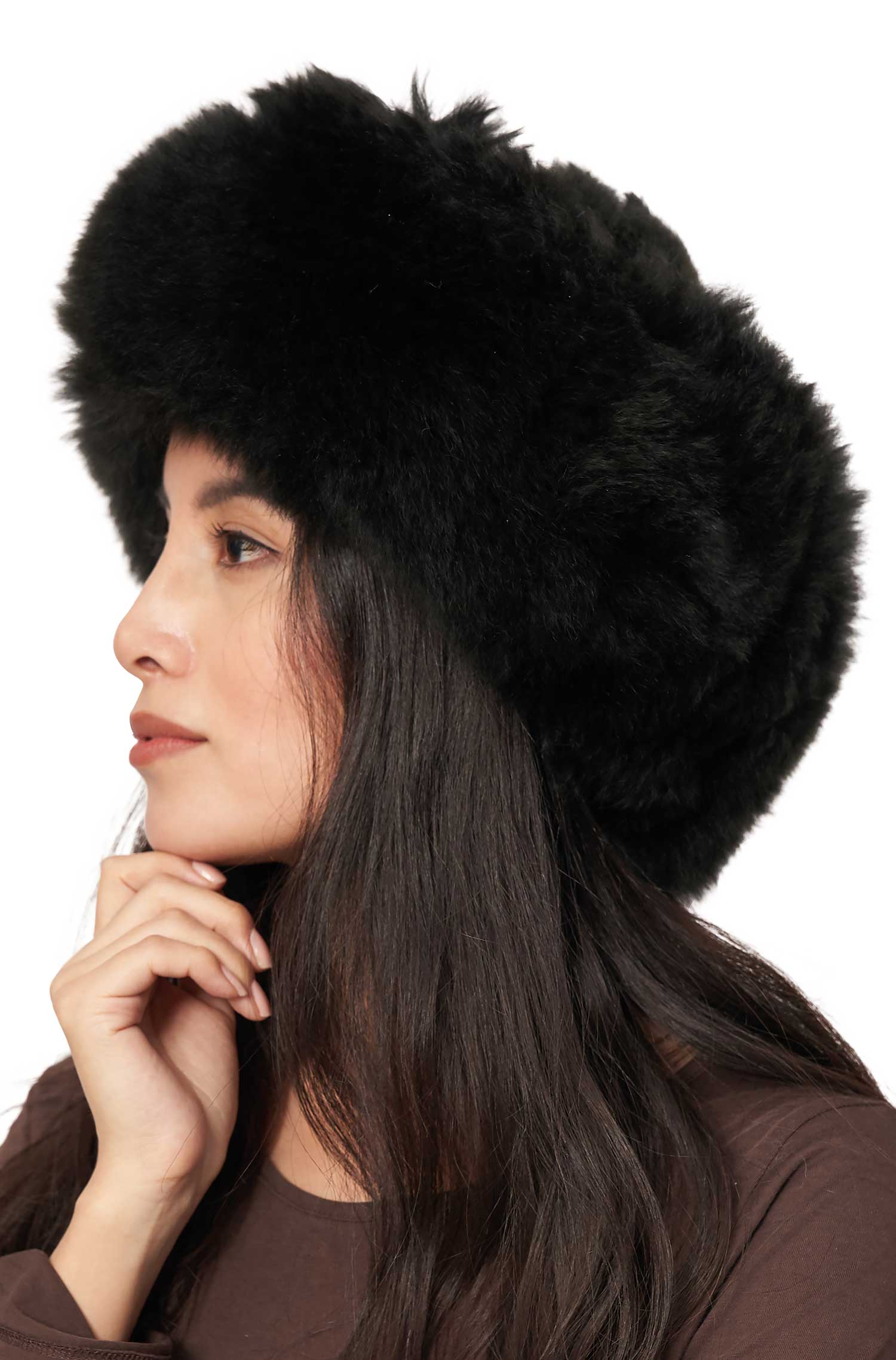 Alpaca fur hat made of 100% alpaca fur