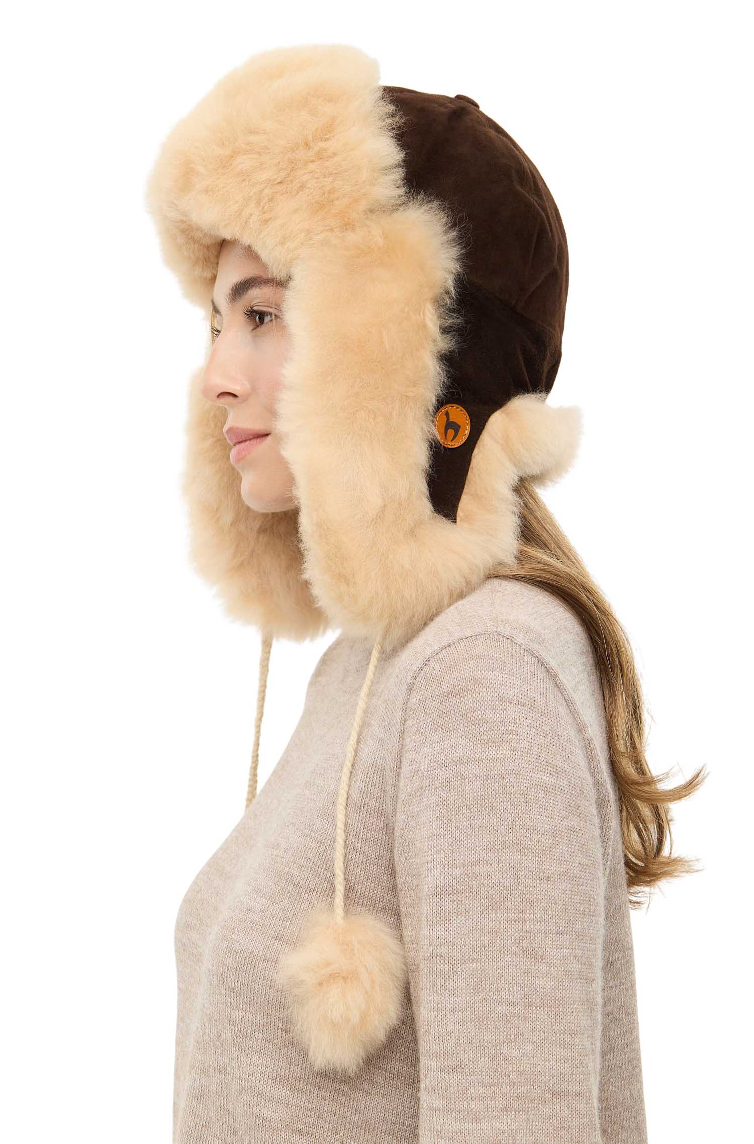 Alpaka Flieger Fellmütze aus 100% Alpaka Fell