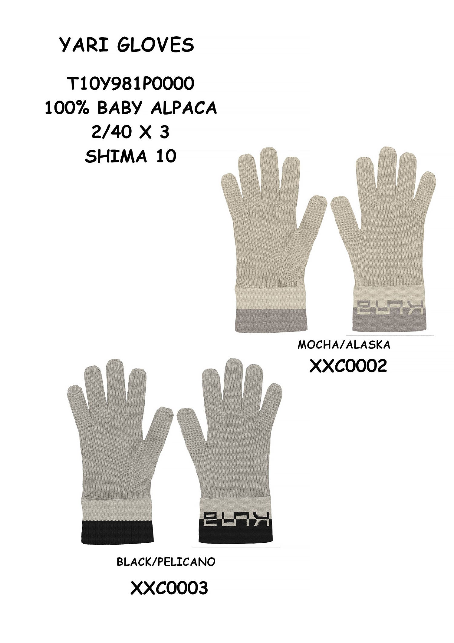 Alpaca gloves YARI made of 100% baby alpaca