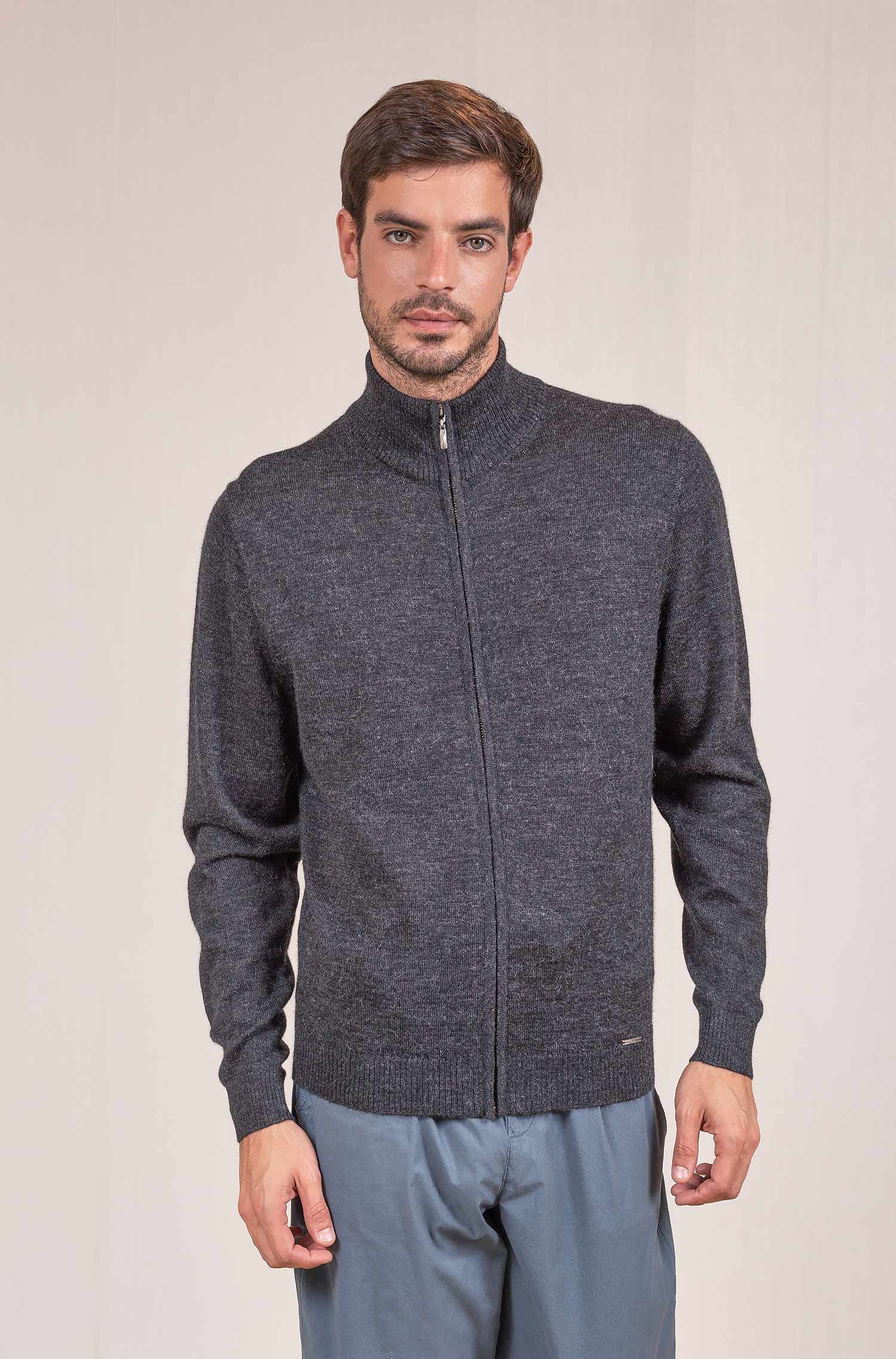 Alpaka Herren Basic Strickjacke ANDREAS KUNA Essentials