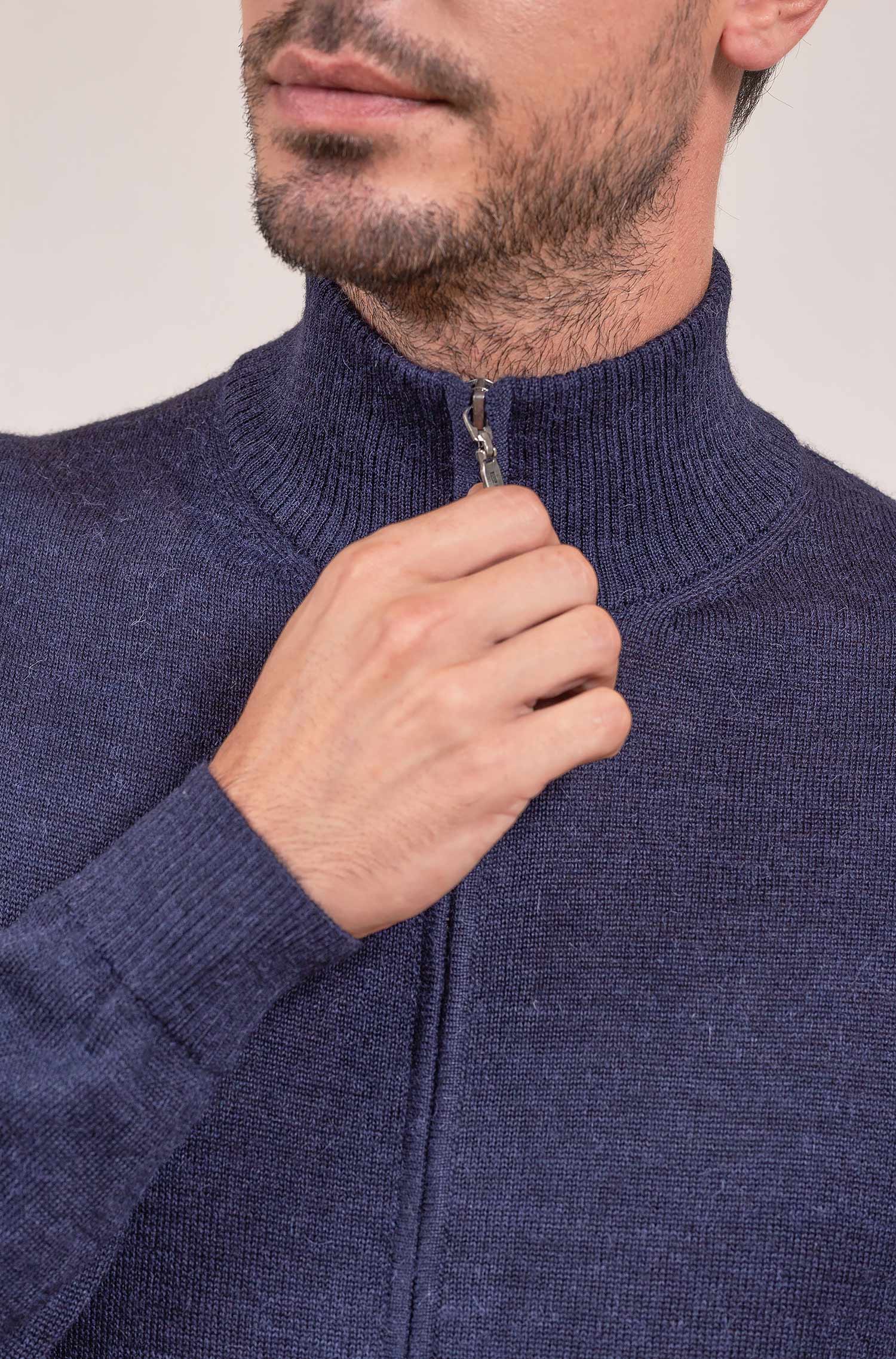 Alpaka Herren Basic Strickjacke ANDREAS KUNA Essentials