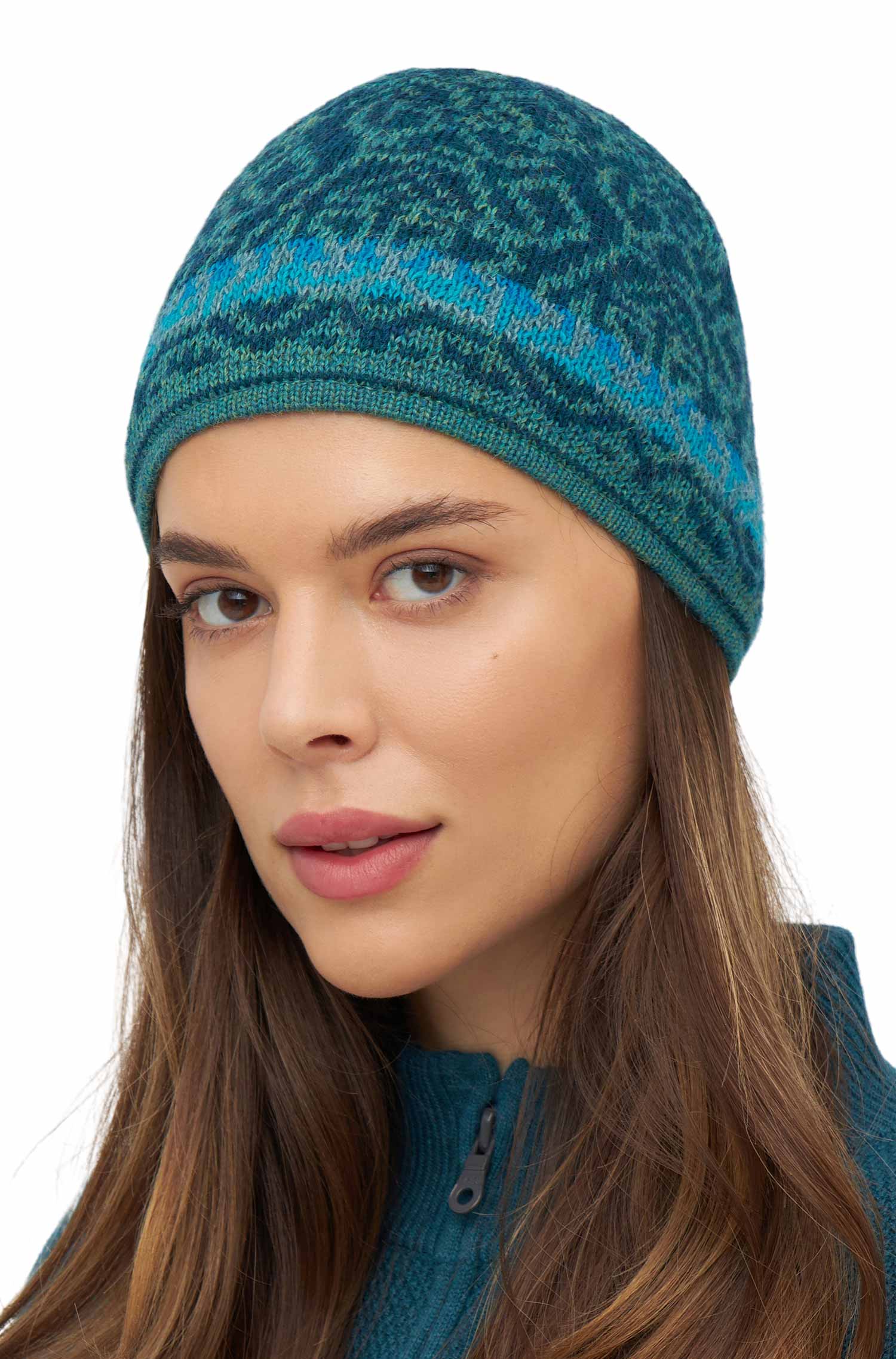 Bonnet jacquard en alpaga CHIMU en 100% bébé alpaga