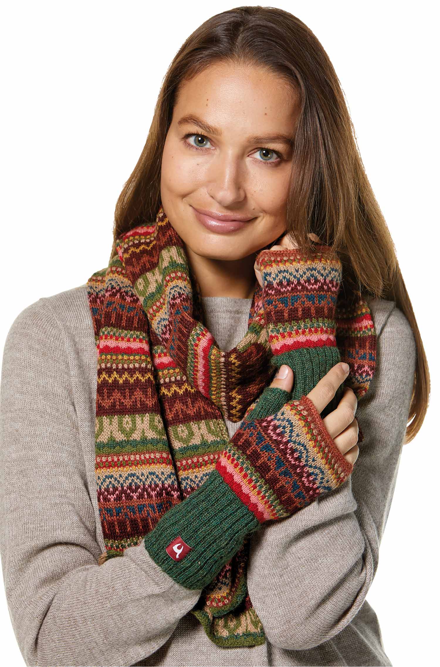 Alpaka Jacquard Schal LUNA aus 100% Baby Alpaka