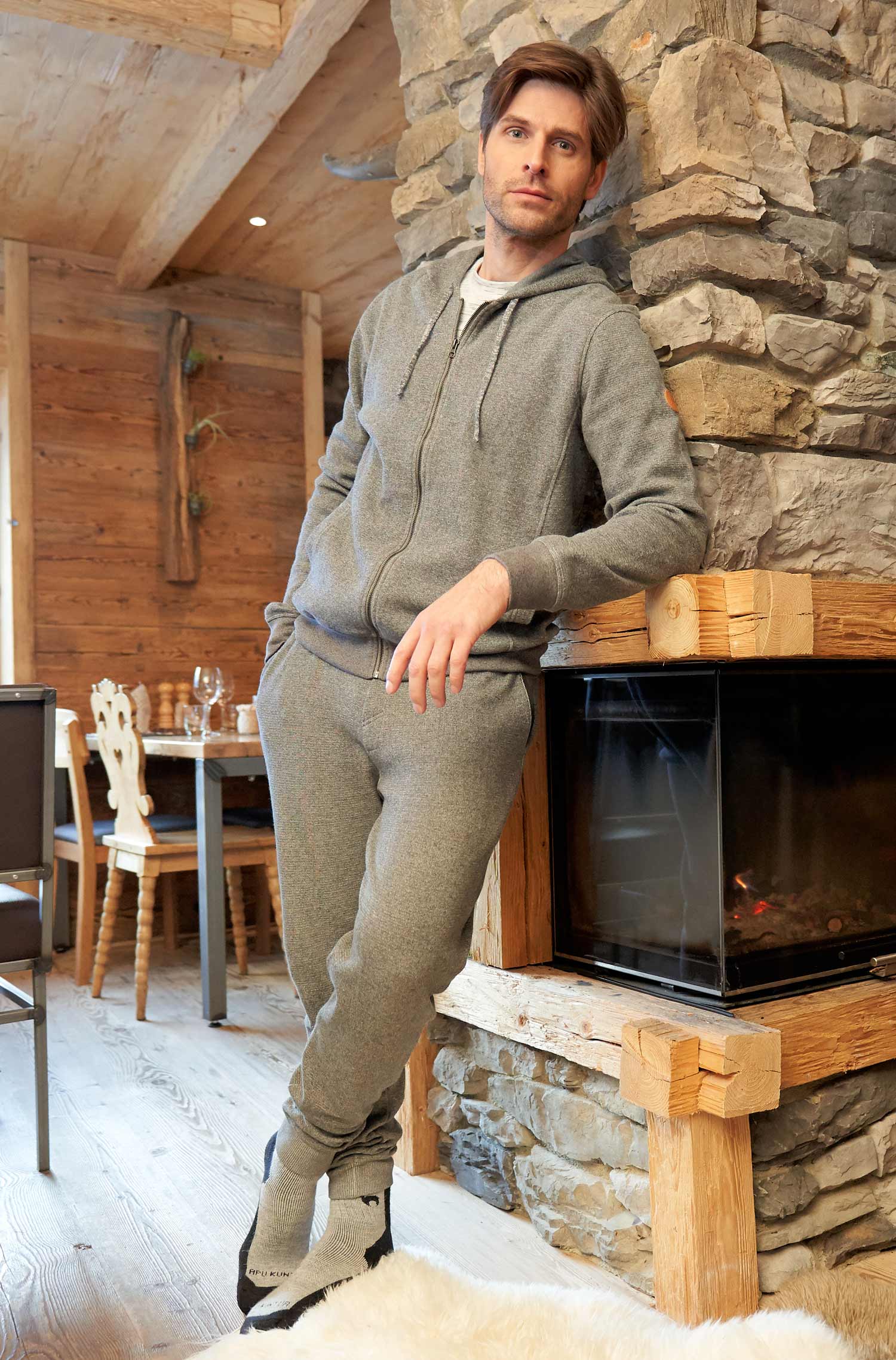 Alpaca jogging pants made from 10% Royal Alpaca &amp; 90% Pima organic cotton