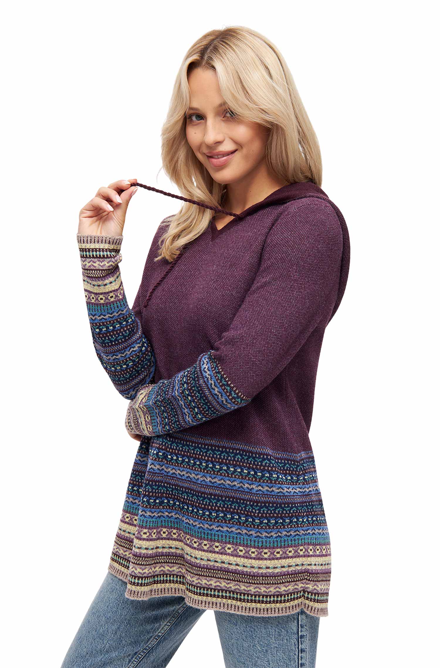 Alpaka Kapuzen Pullover DILAYA aus 100% Baby Alpaka